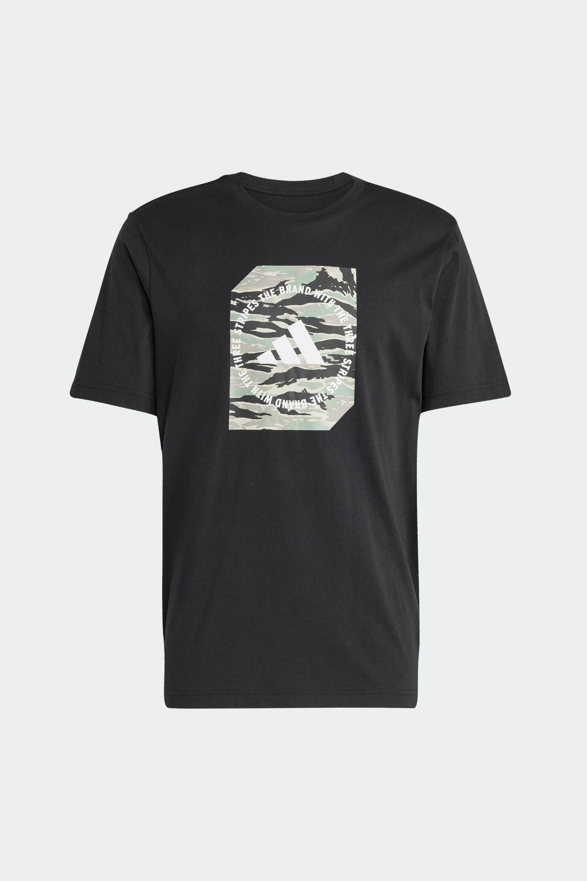 Adidas Ανδρικό T-Shirt Regular Fit Camo Shape Graphic - Ji6764 Μαύρο
