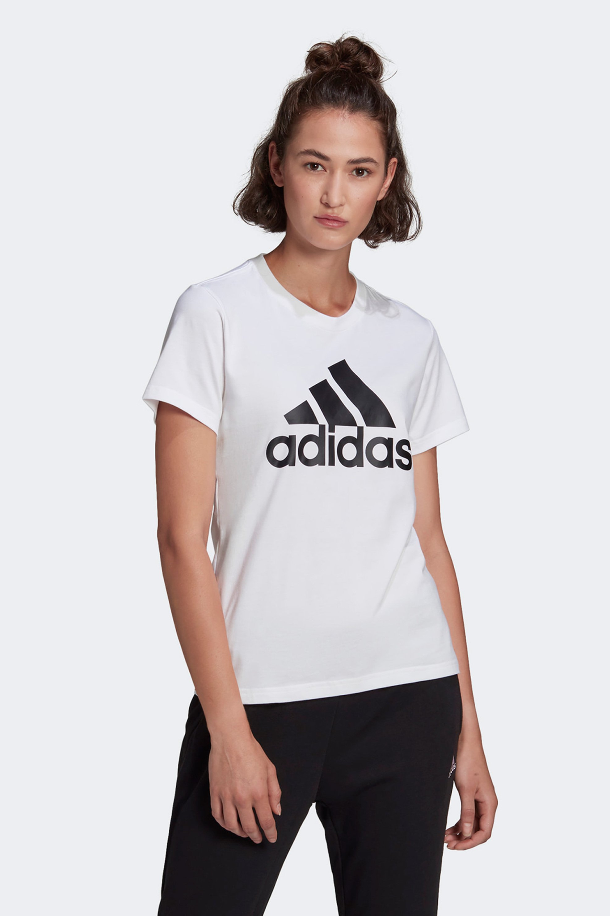 ADIDAS Adidas γυναικείο T-shirt μονόχρωμο " Loungewear Essentials" - GL0649 Λευκό