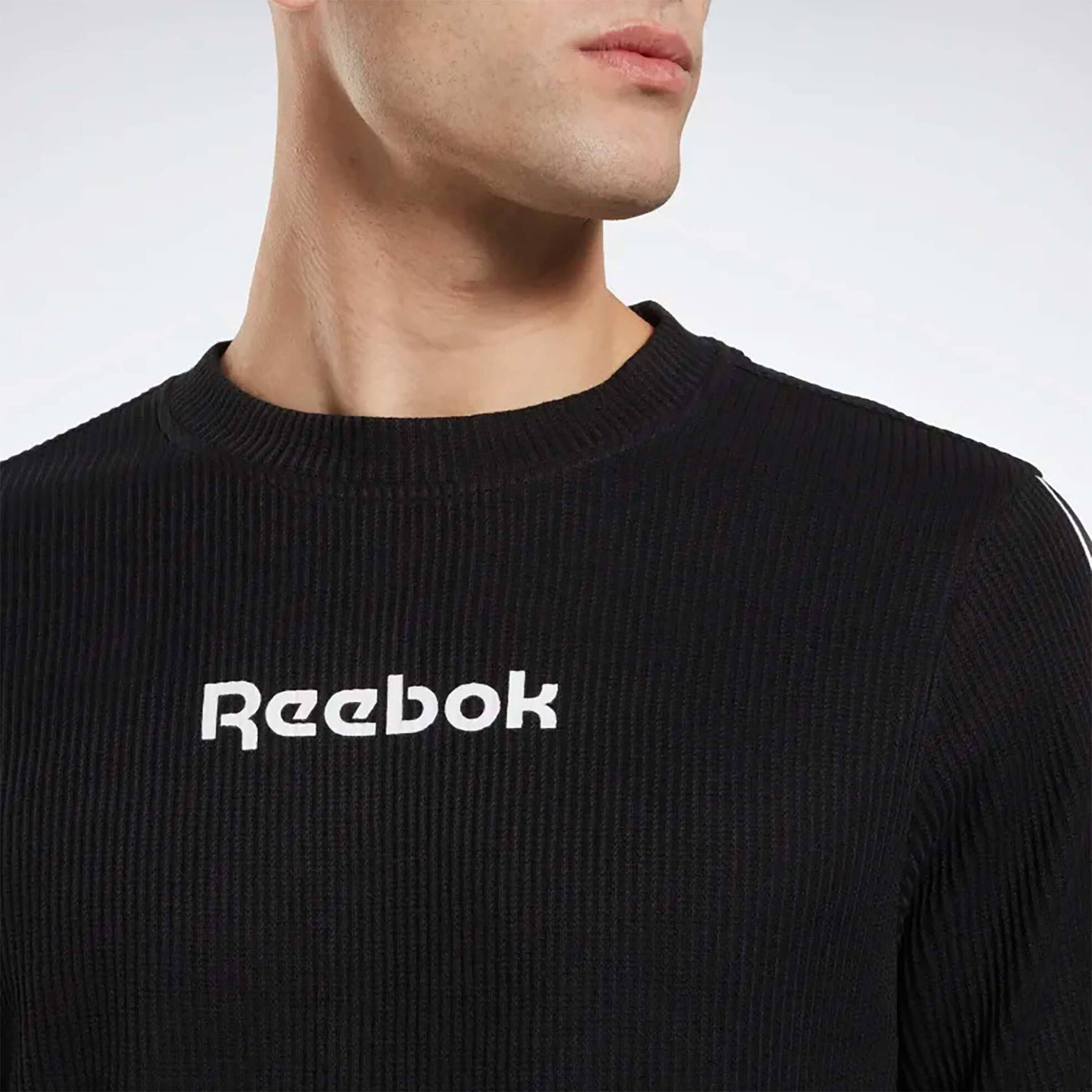Reebok ανδρικό φούτερ "Identity Vector Tape Waffle Crew" - HZ3323 Μαύρο φωτογραφία