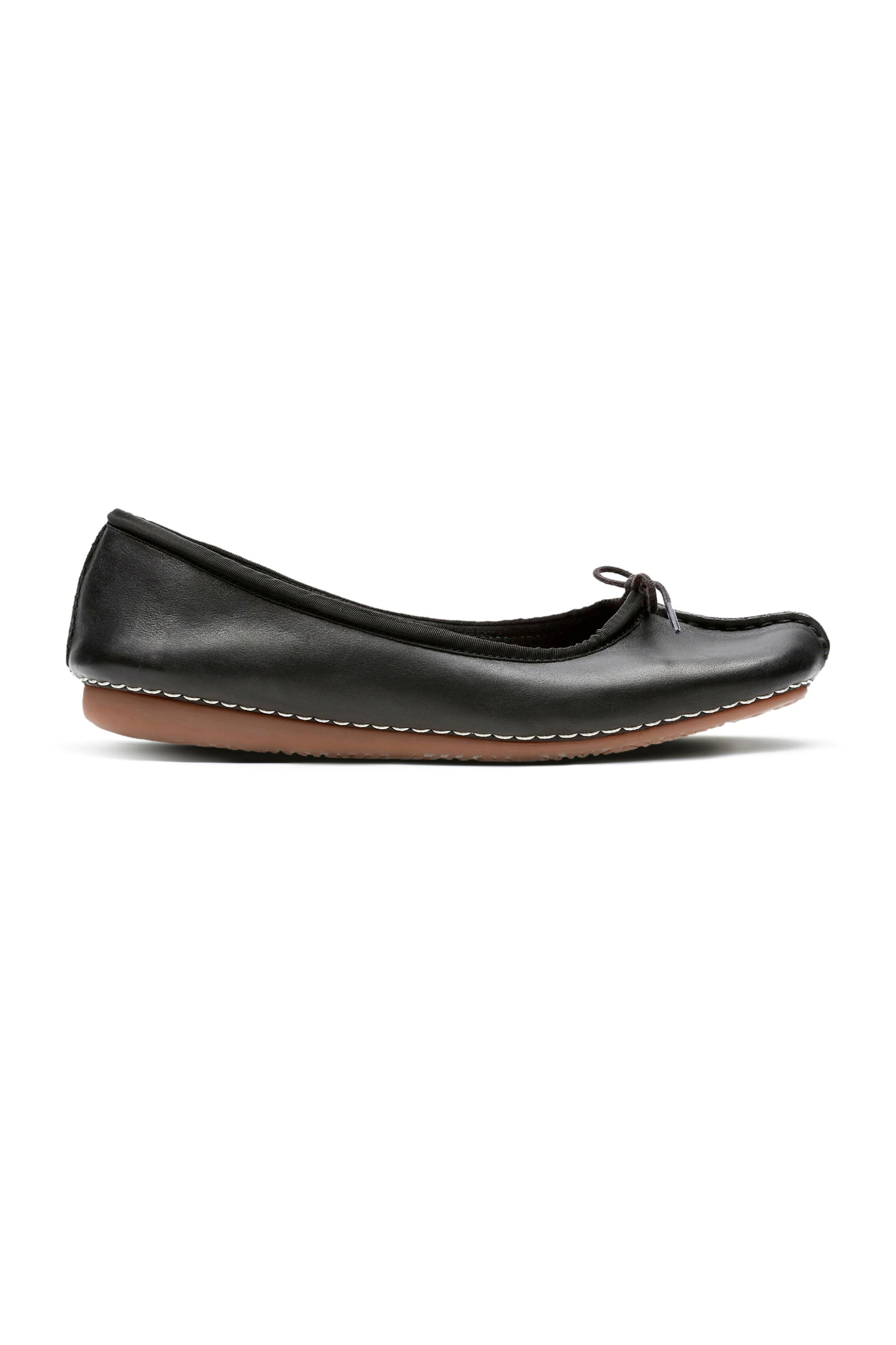 CLARKS Clarks γυναικείες δερμάτινες μπαλαρίνες ''Frecle Ice'' - 20352929 Μαύρο
