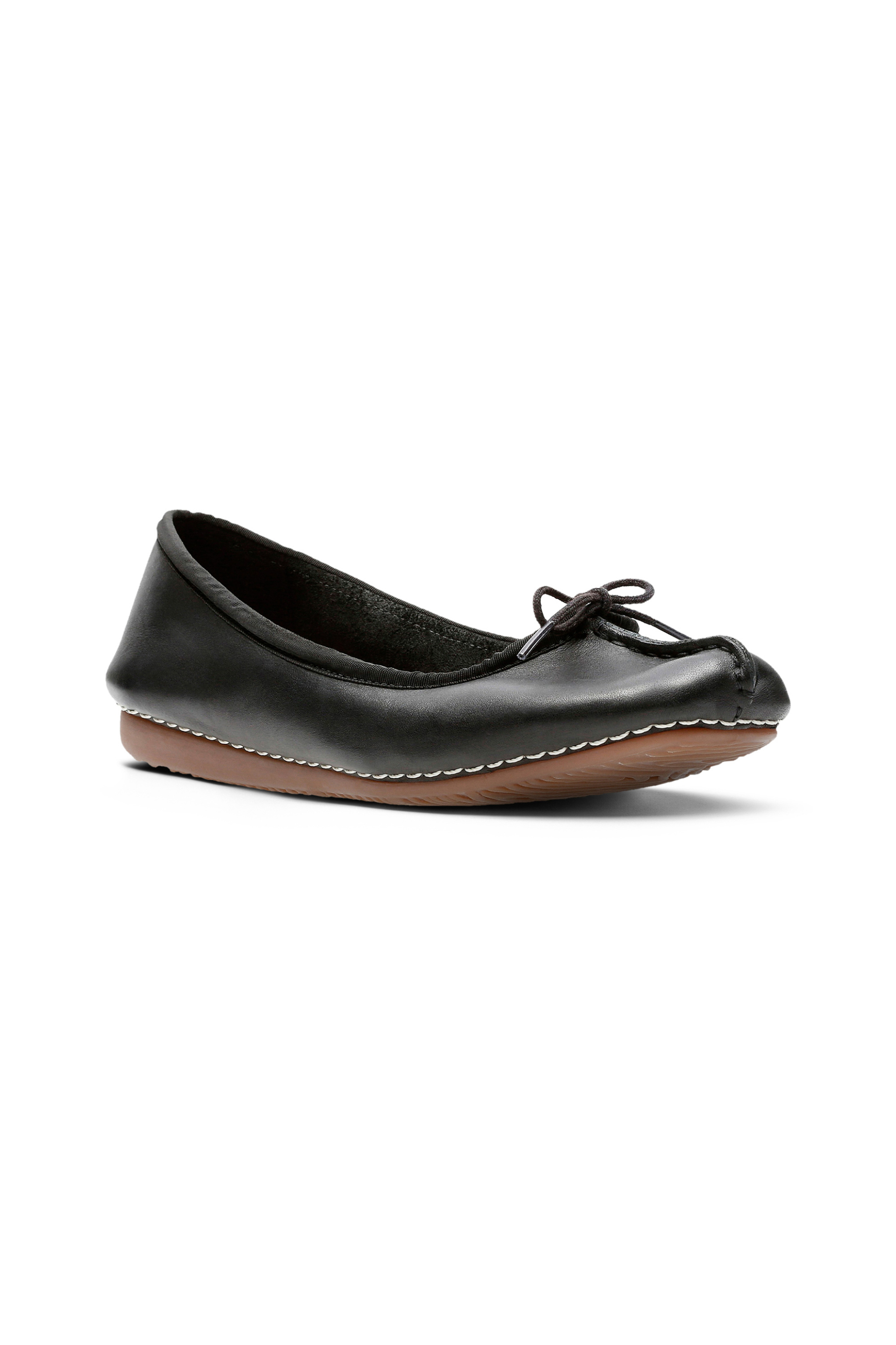 Clarks γυναικείες δερμάτινες μπαλαρίνες ''Frecle Ice'' - 20352929 Μαύρο φωτογραφία