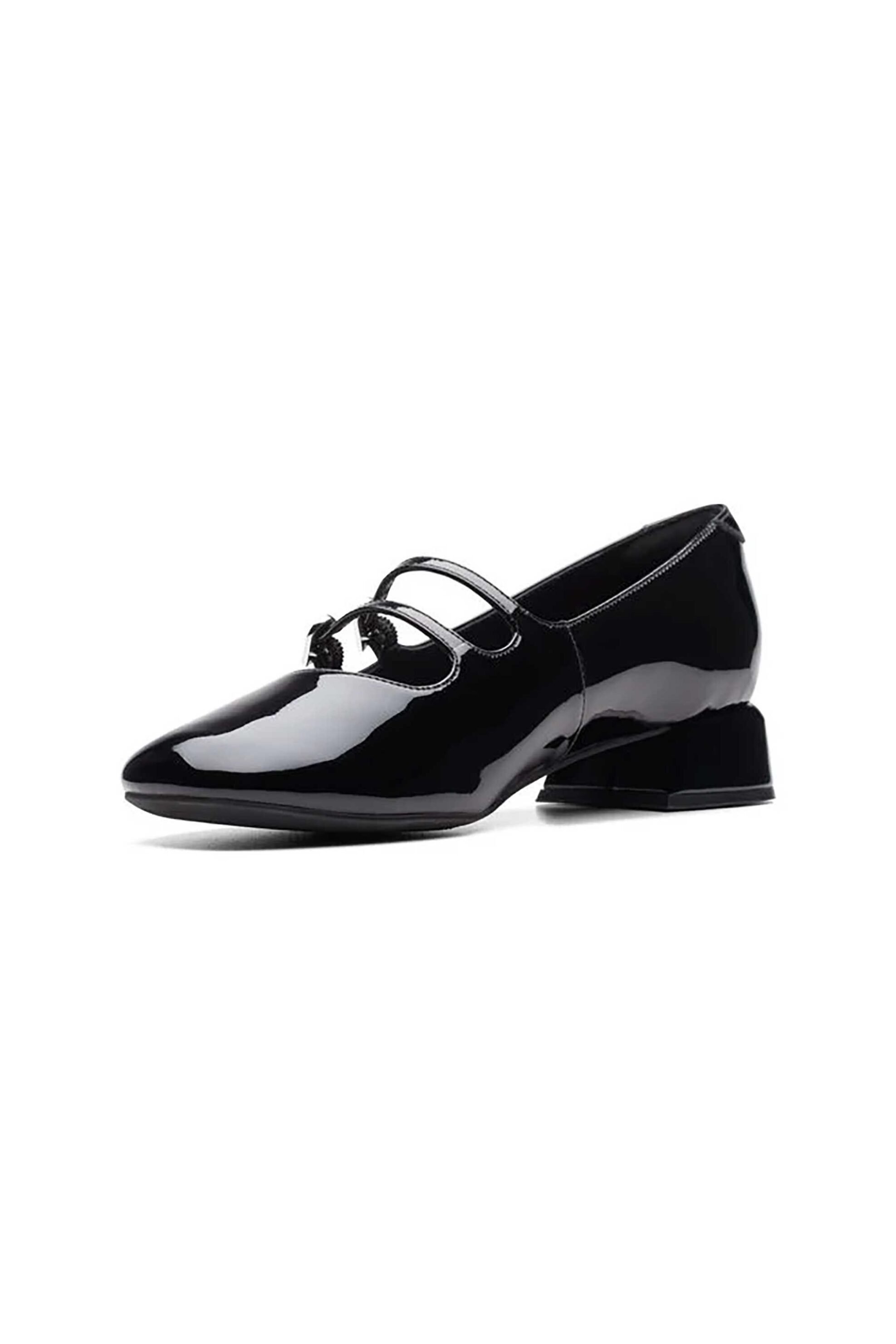 Clarks γυναικείες μπαλαρίνες μονόχρωμες με λουστρίνι 