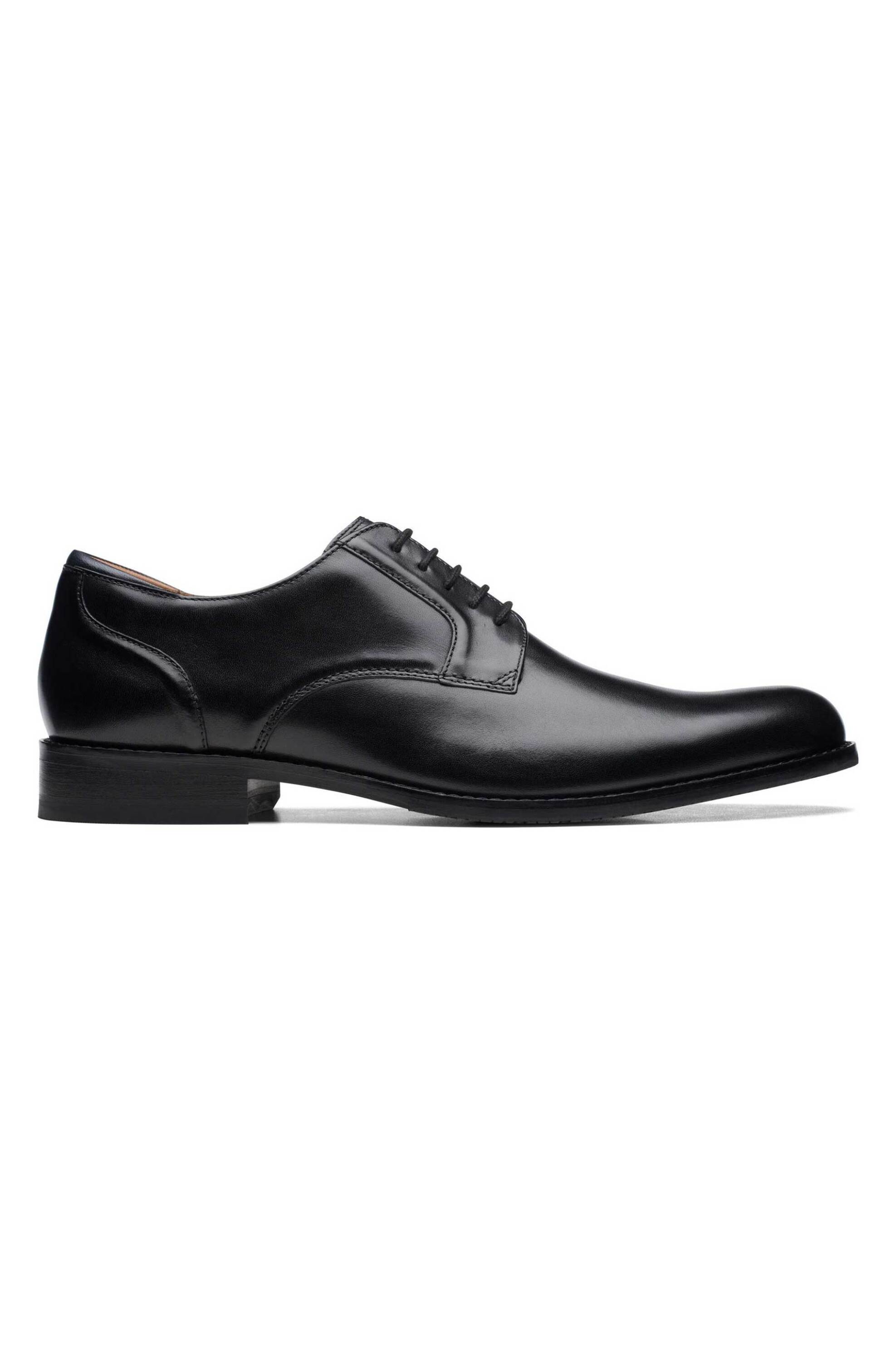 CLARKS Clarks ανδρικά δερμάτινα παπούτσια Oxford μονόχρωμα με κορδόνια "Craft Arlo Lace" - 26171449 Μαύρο