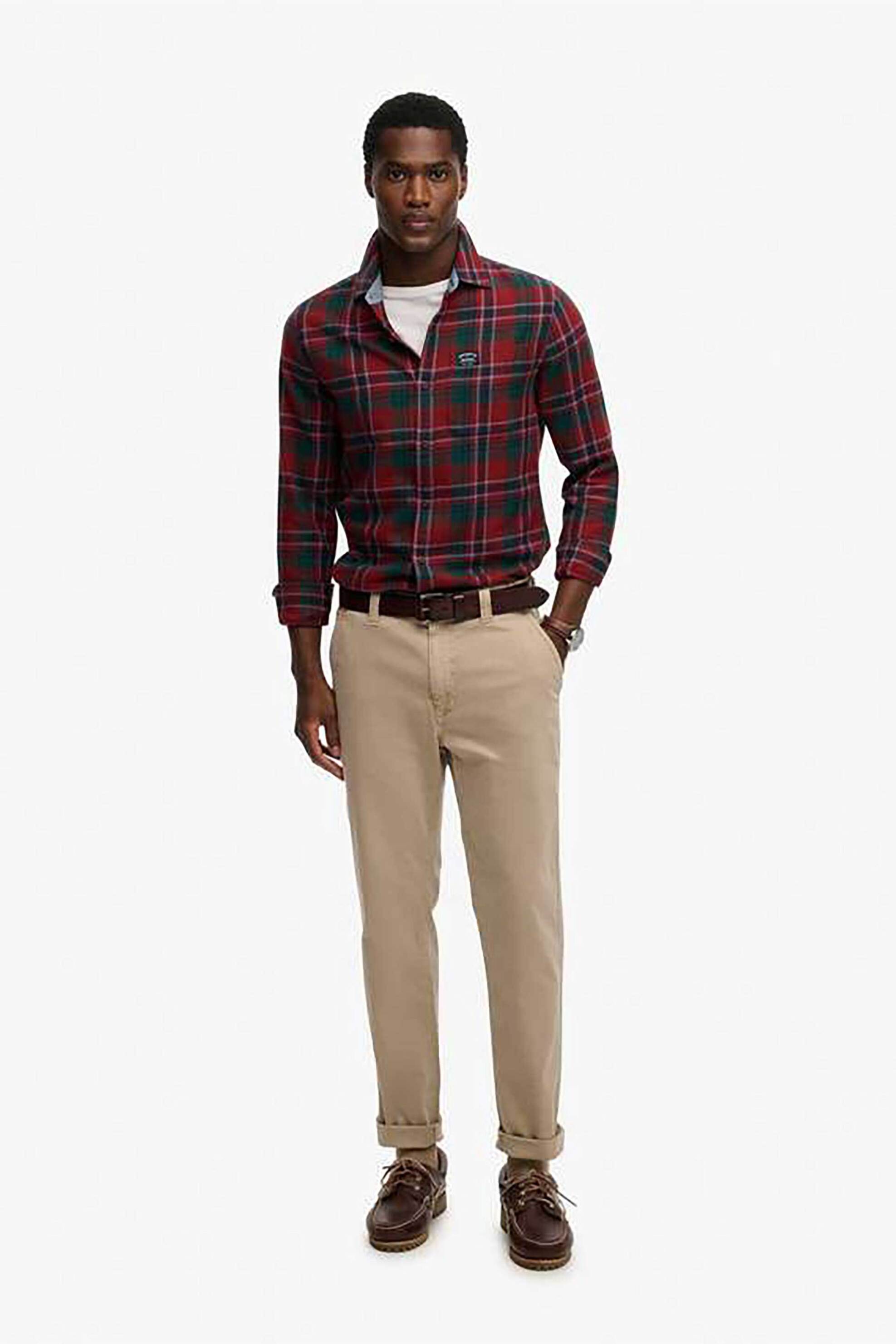Superdry ανδρικό παντελόνι chino Tapered Fit "Utility" - M7011414A Μπεζ