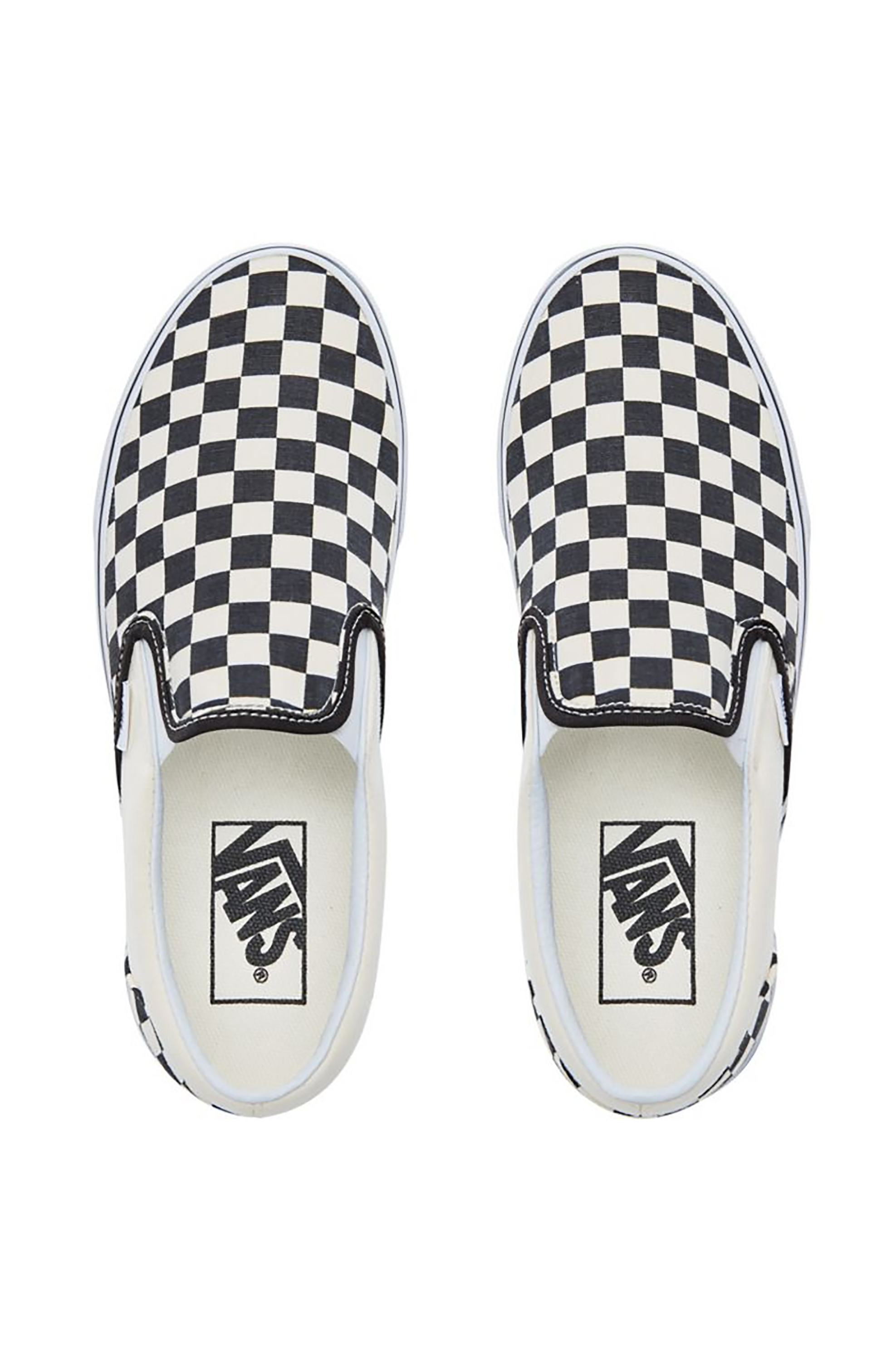 Vans unisex υφασμάτινα παπούτσια με καρό σχέδιο Classic Slip-On - VN000EYEBWW1-** Λευκό φωτογραφία