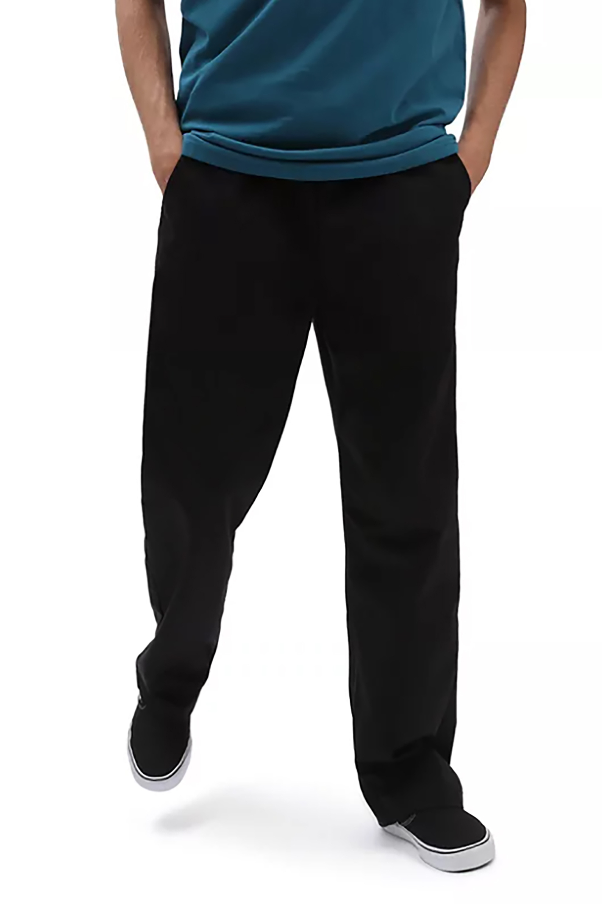 Vans ανδρικό chino παντελόνι μονόχρωμο Loose Fit ''Authentic'' - VN0A5FJBBLK1 Μαύρο φωτογραφία