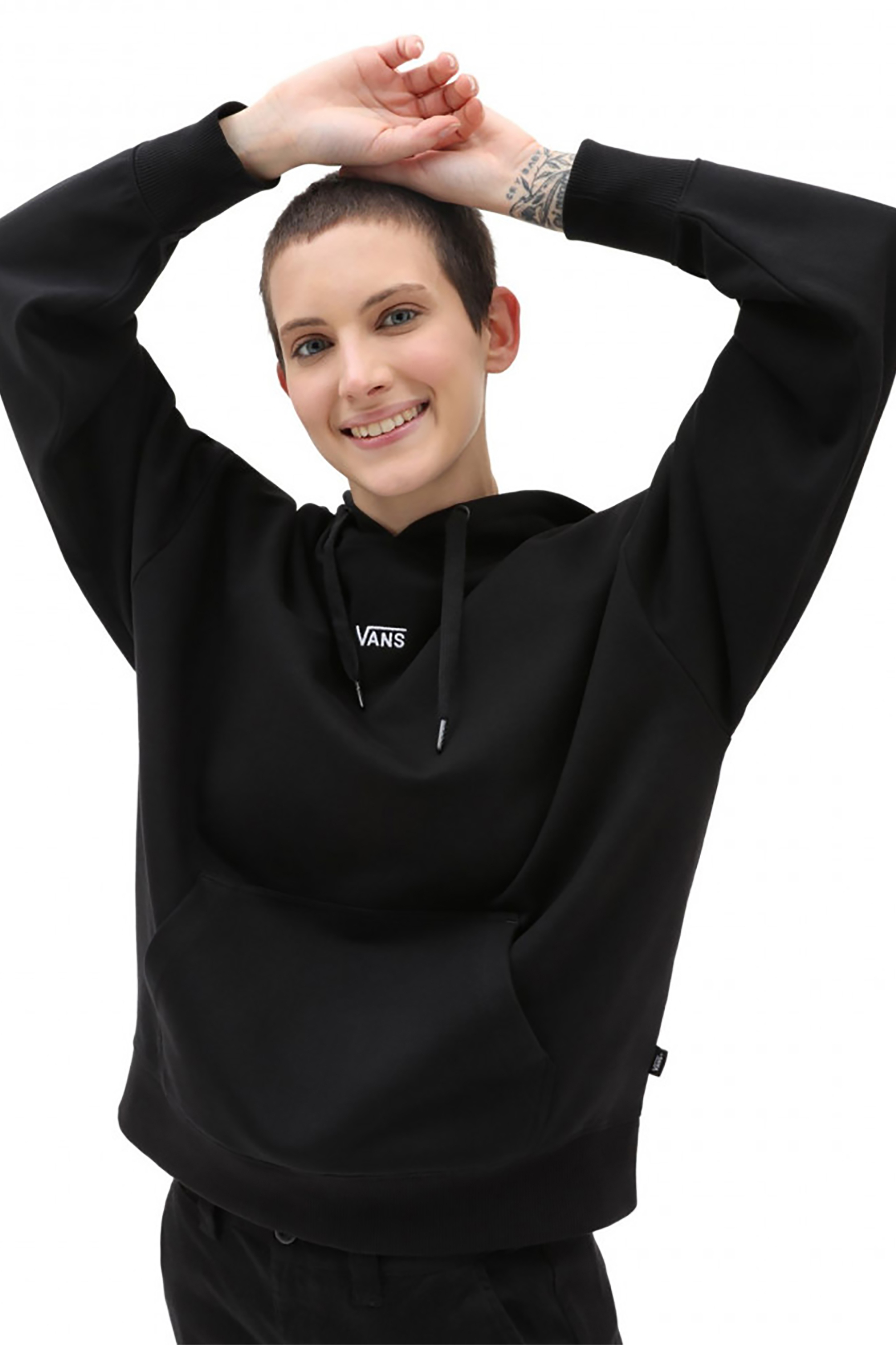 Γυναίκα > ΡΟΥΧΑ > Φούτερ Vans γυναικεία μπλούζα φούτερ με κουκούλα και logo print "Flying V OS FT LS" - VN0A7RMDBLK1 Μαύρο