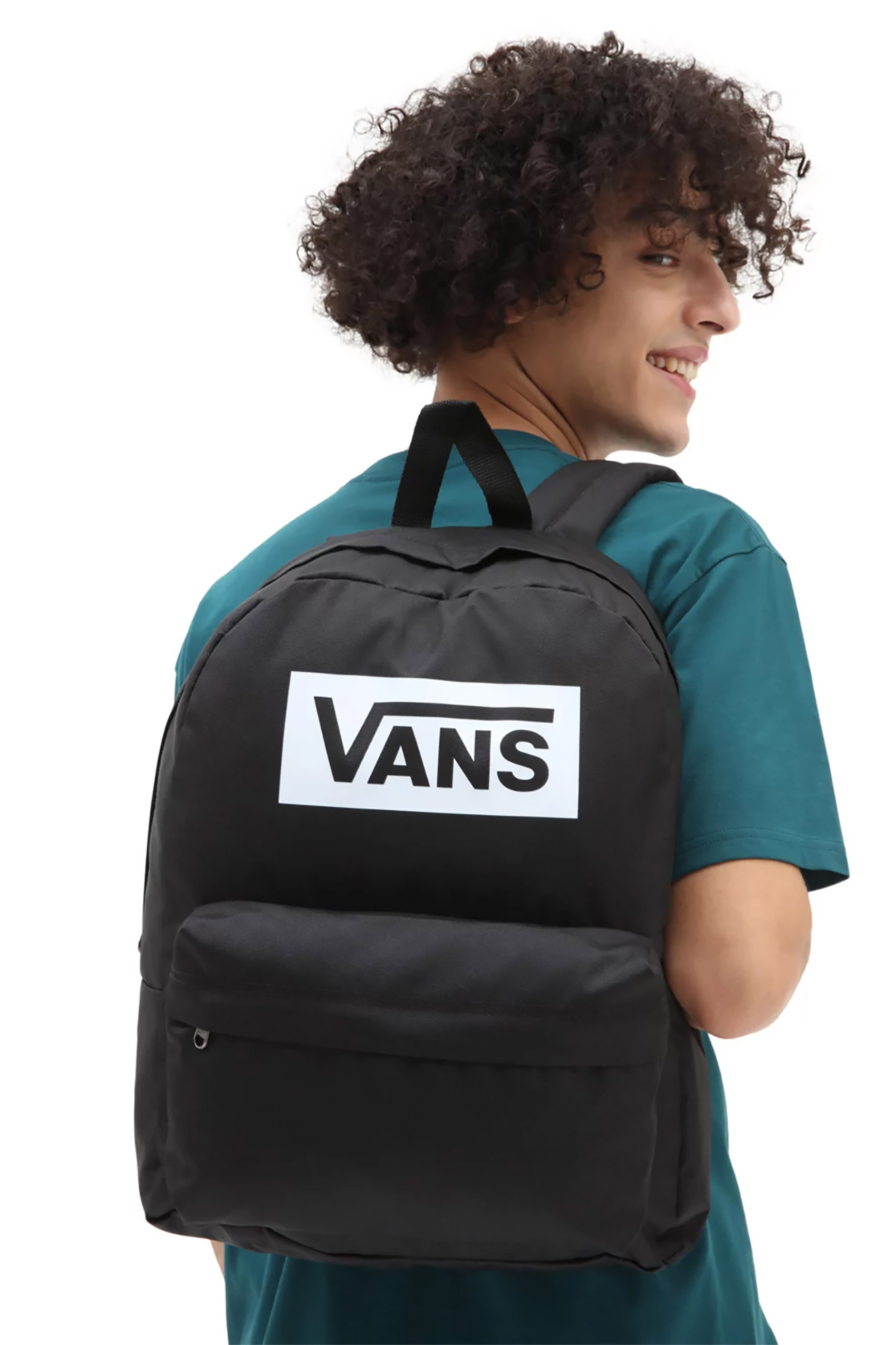 Vans ανδρικό backpack μονόχρωμο με bold contrast logo graphic "Old skool boxed" - VN0A7SCHBLK1 Μαύρο φωτογραφία