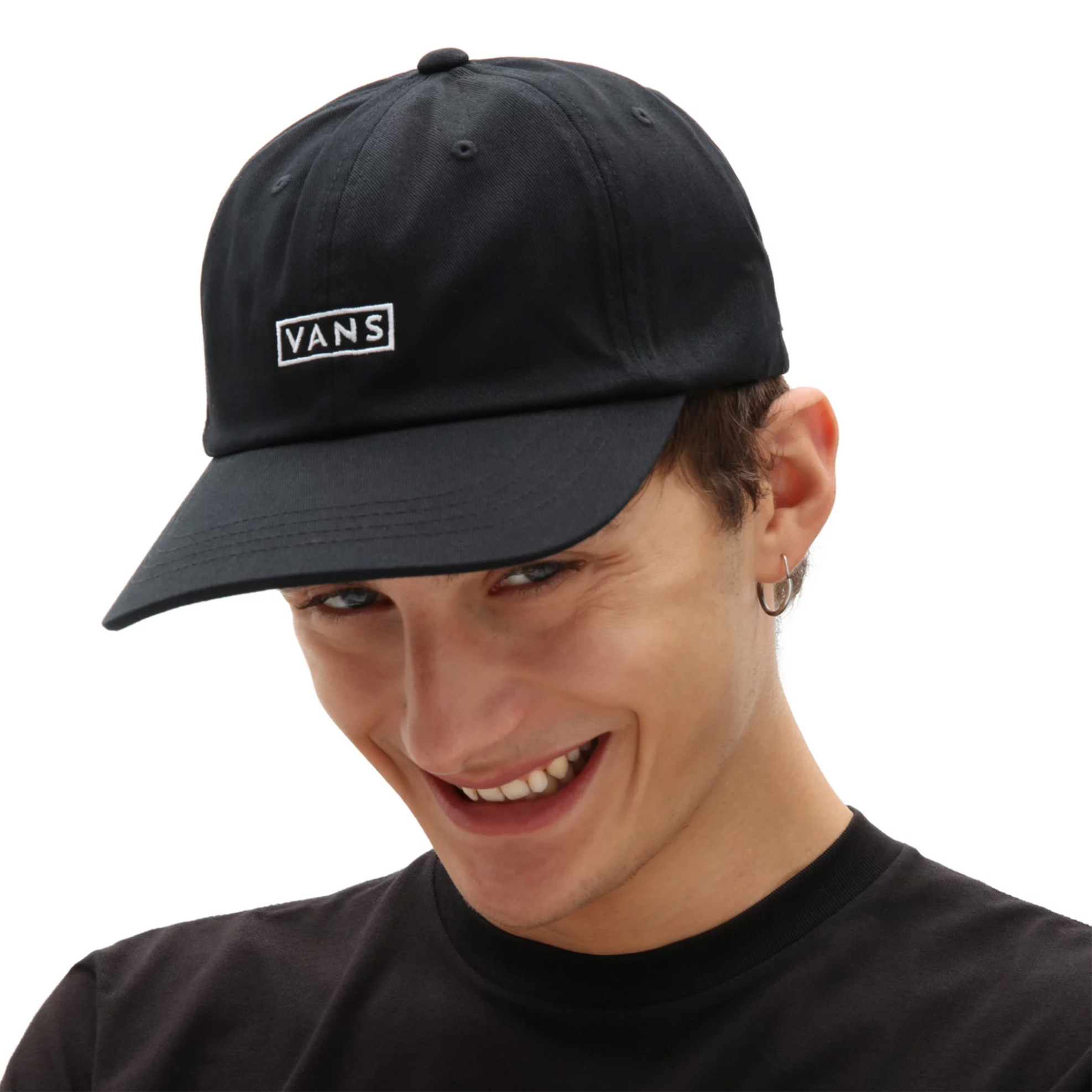 Vans ανδρικό καπέλο με κεντημένο λογότυπο "Curved Bill Jockey" - VN0A36IUBLK1 Μαύρο φωτογραφία