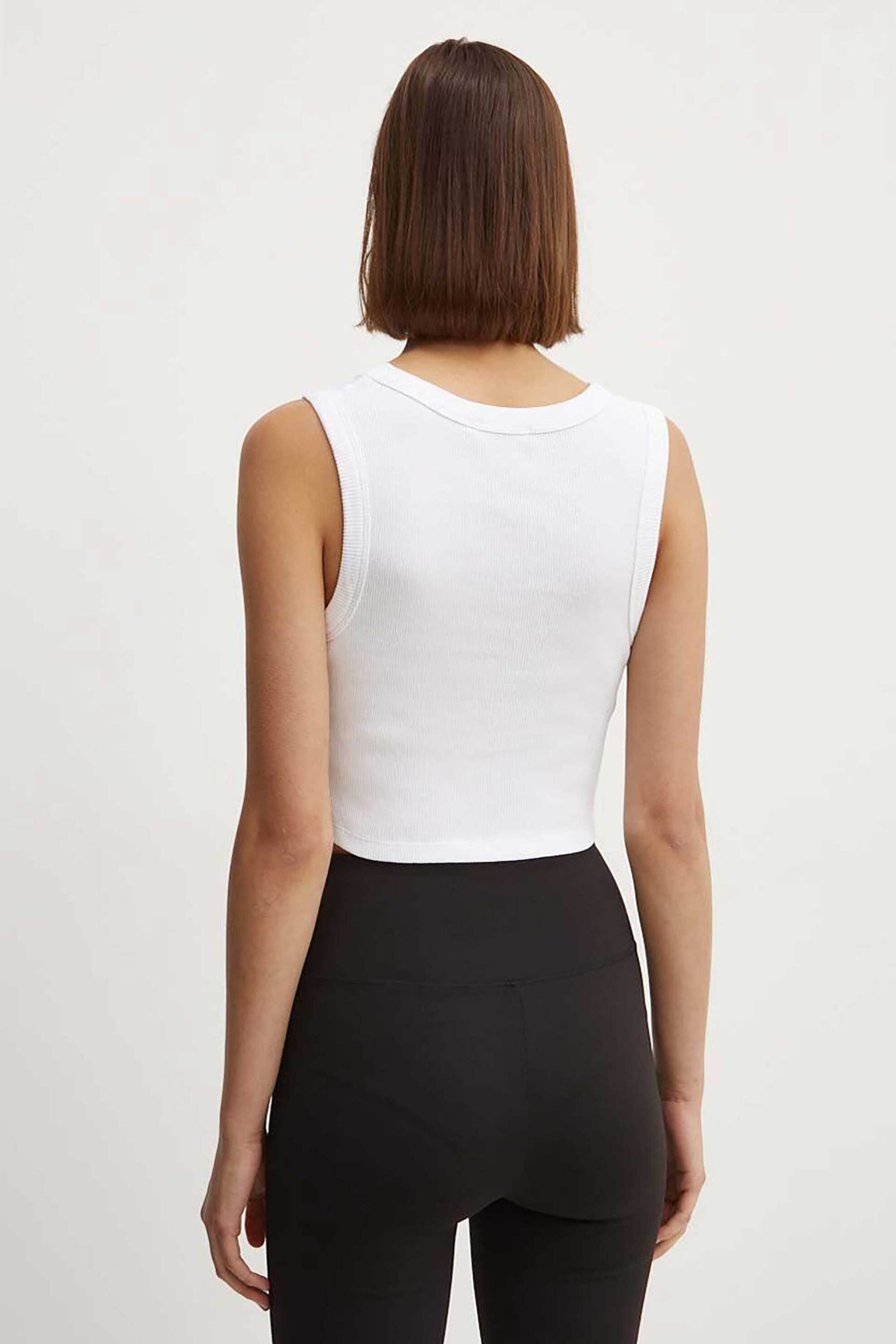 Vans γυναικείο αμάνικο τοπ ribbed αμάνικο με λογότυπο "Drew" - VN000G3JWHT1 Λευκό φωτογραφία