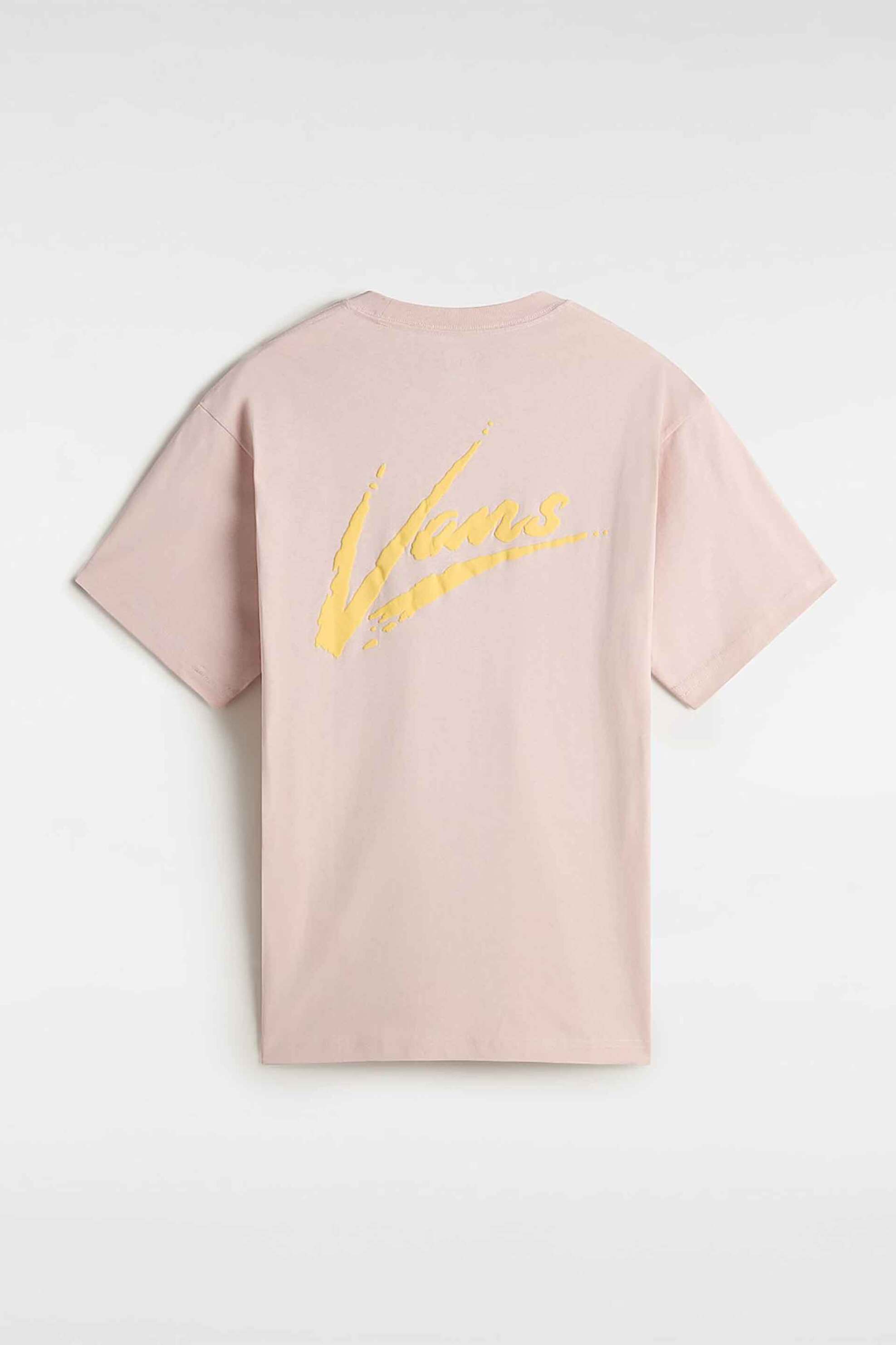 Vans unisex T-shirt μονόχρωμο "Script" - VN000K42O3N1 Ροζ Ανοιχτό φωτογραφία