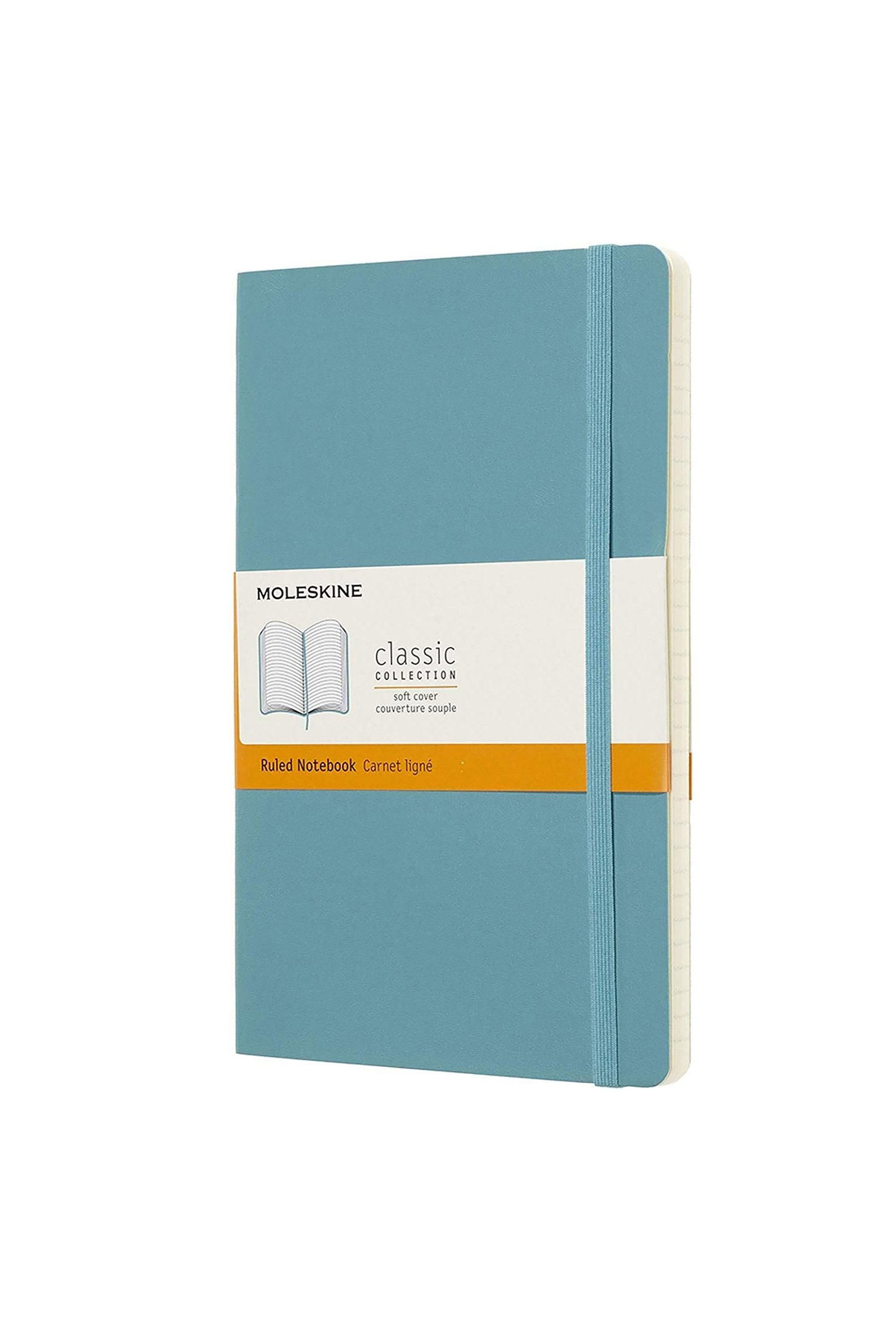 Moleskine σημειωματάριο "Soft Ruled Pocket Size Reef Blue" - QP611B35