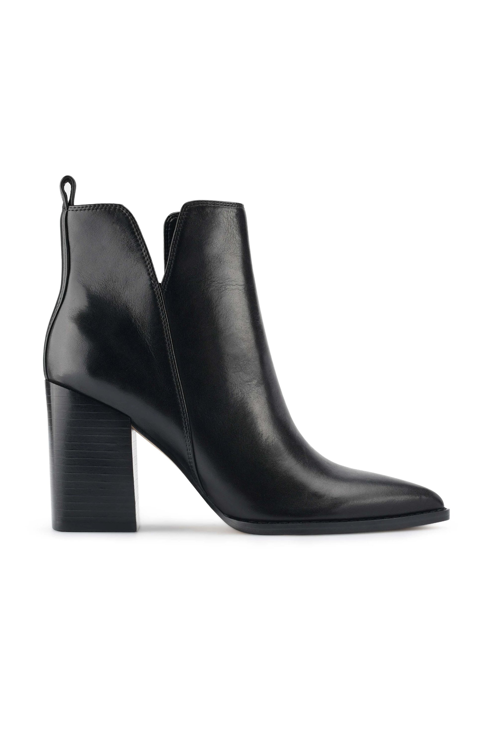 NINE WEST Nine West γυναικεία δερμάτινα μποτάκια με χοντρό τακούνι "Birds" - BIRDS LE Μαύρο