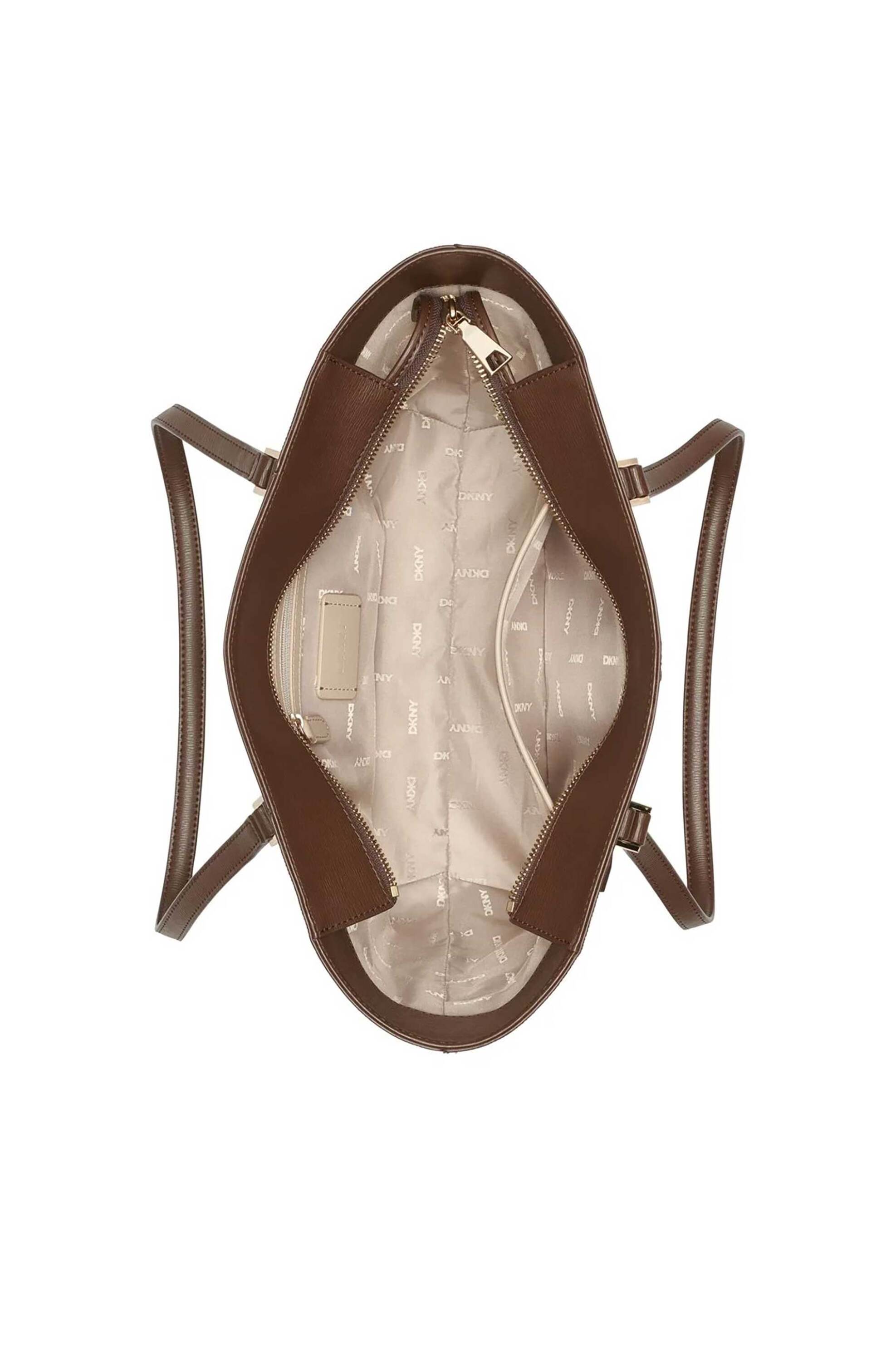 Dkny Γυναικεία Τσάντα Ώμου με All-Over Logo Bryant - R42Aye20 Μπεζ