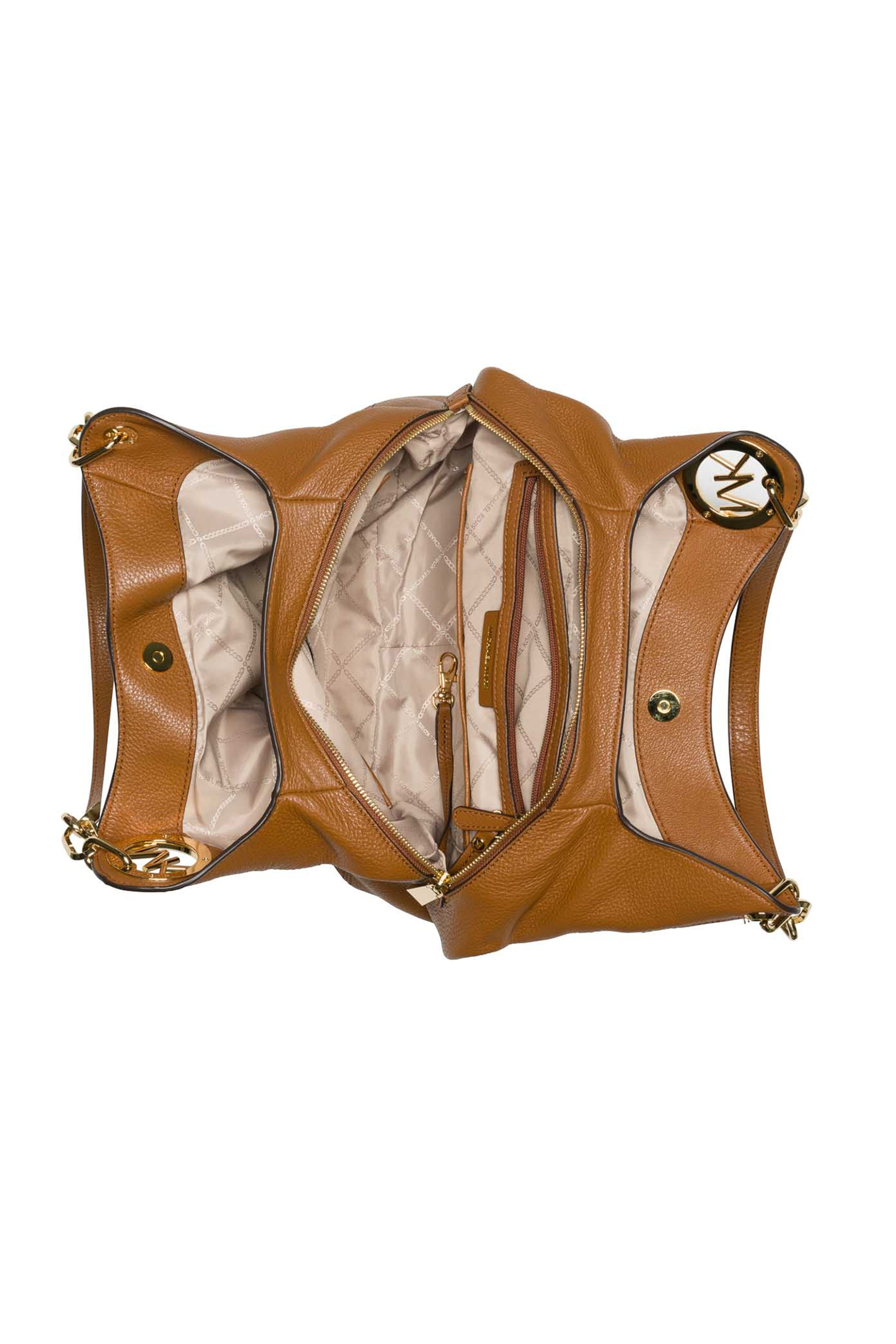 Michael Kors Γυναικεία Δερμάτινη Τσάντα Ώμου Lillie Large - 30T9G0Le3L Καμηλό