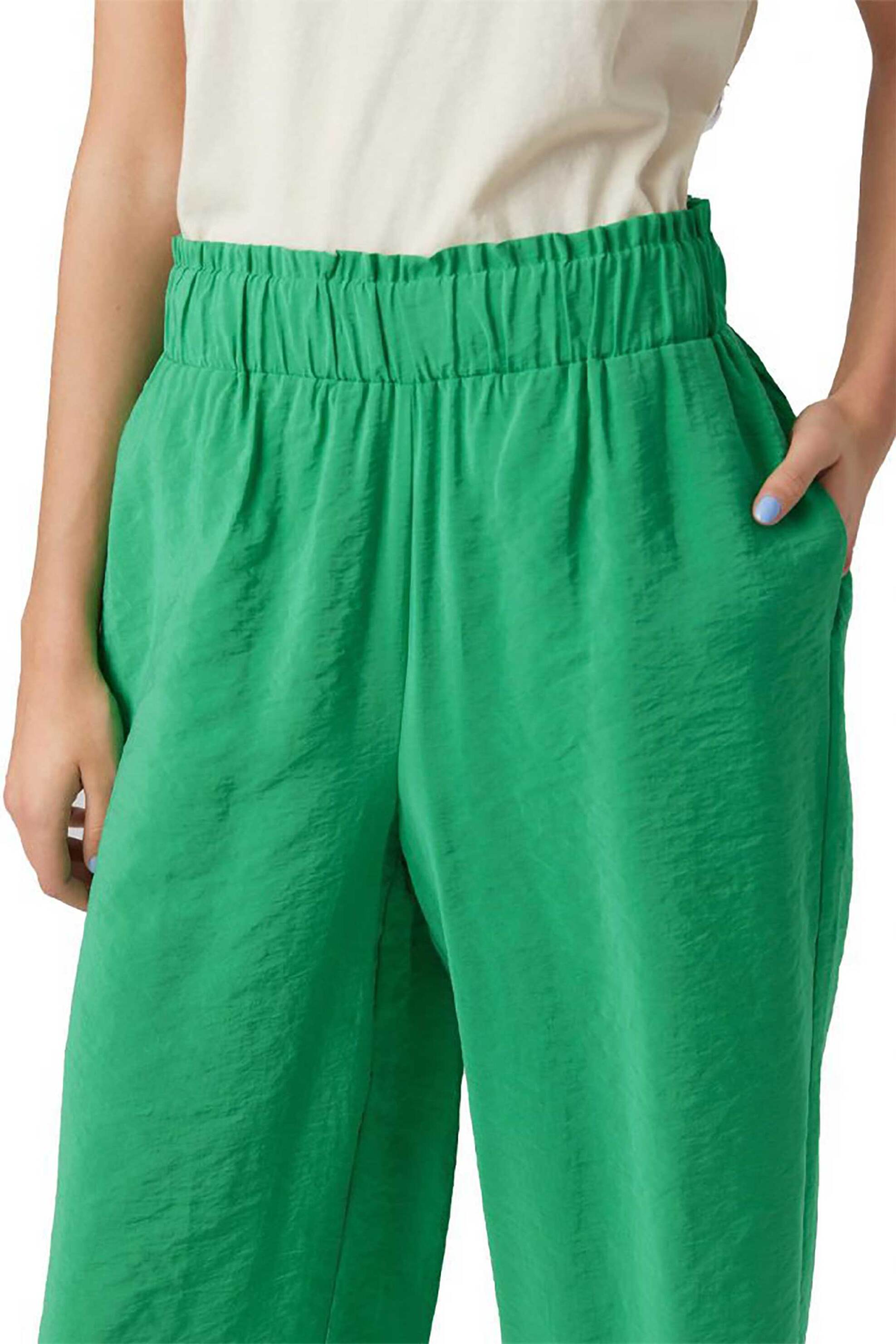 Vero Moda γυναικείο παντελόνι με ελαστική μέση - 10290473 Πράσινο