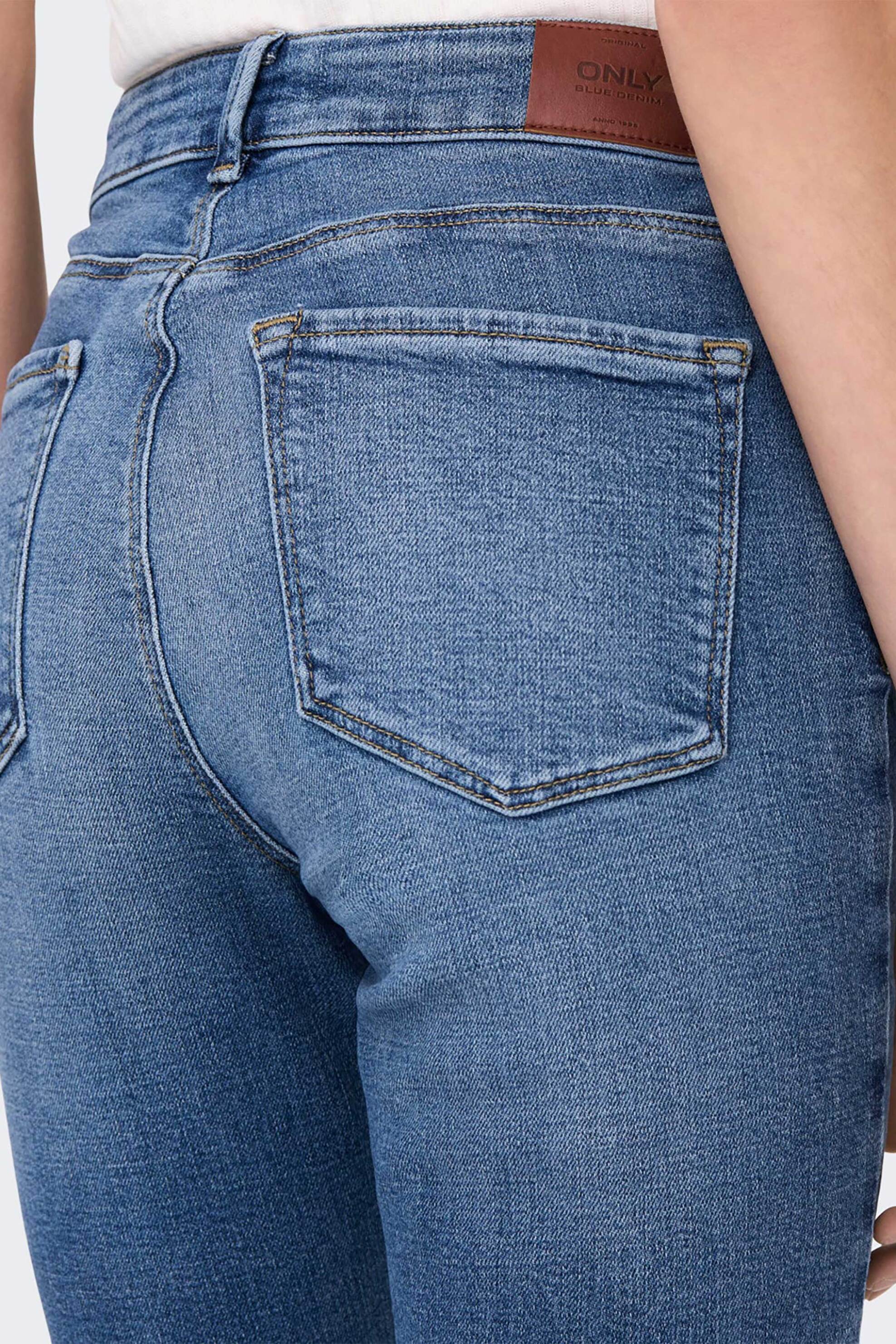 ONLY Only γυναικείο τζην παντελόνι πεντάτσεπο ψηλόμεσο Straight Fit - 15283925 Denim Blue - 4