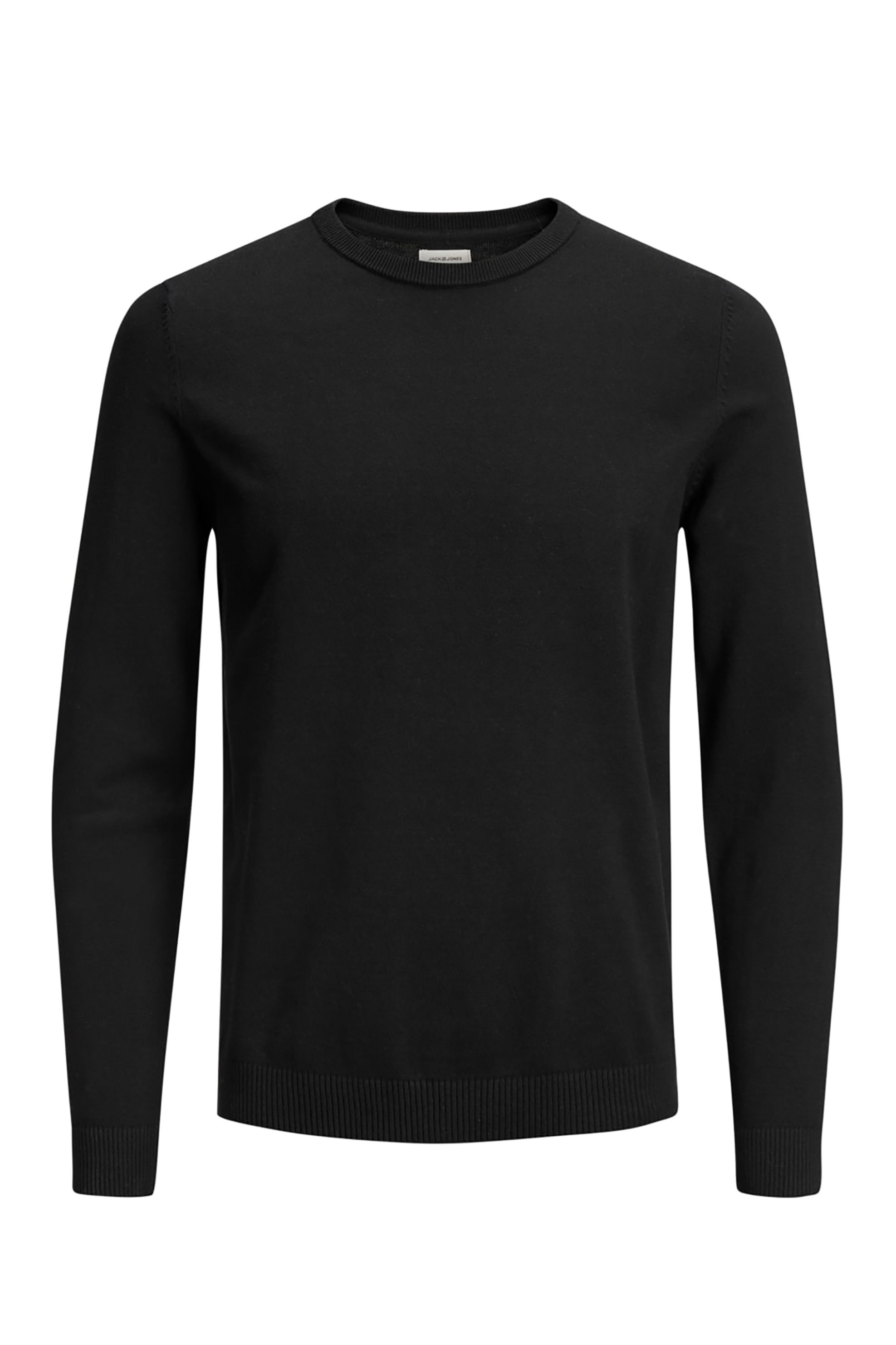 JACK & JONES ανδρική πλεκτή μπλούζα μονόχρωμη - 12137190 Μαύρο φωτογραφία