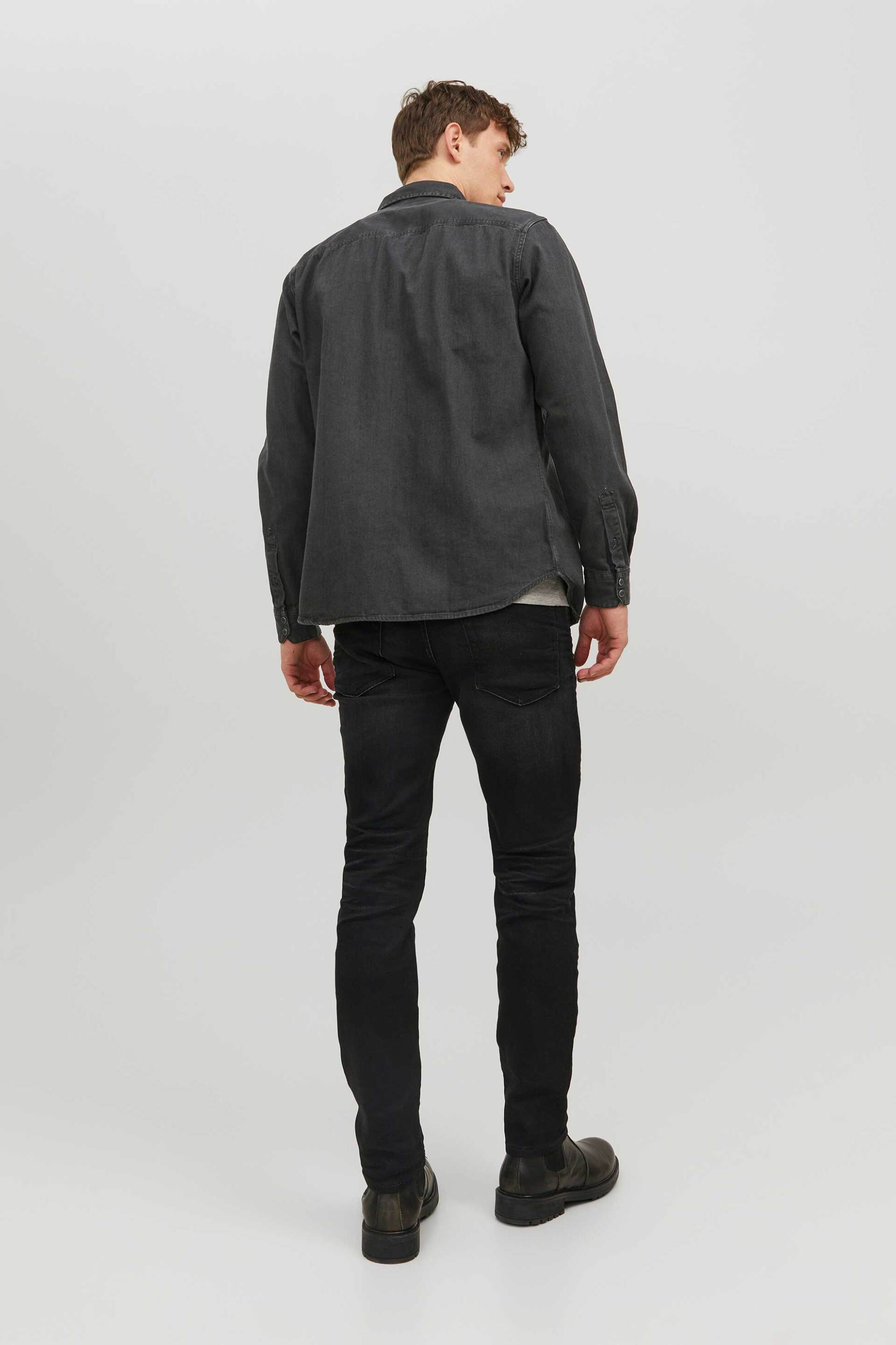 Jack Jones Ανδρικό Denim Πουκάμισο Regular Fit - 12138115 Μαύρο