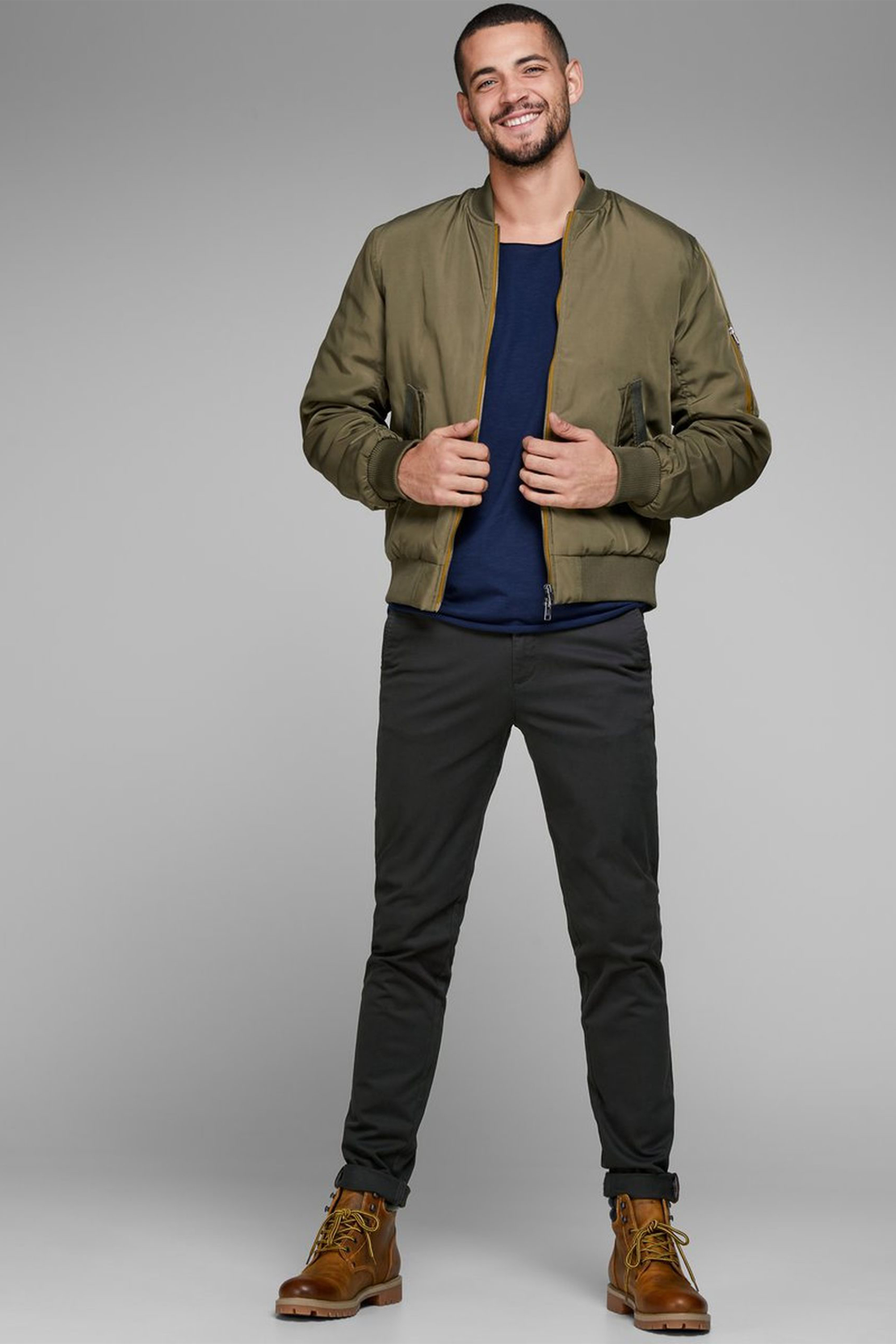 JACK & JONES Ανδρικό παντελόνι chino Marco Bowie - 12150158 Μαύρο φωτογραφία