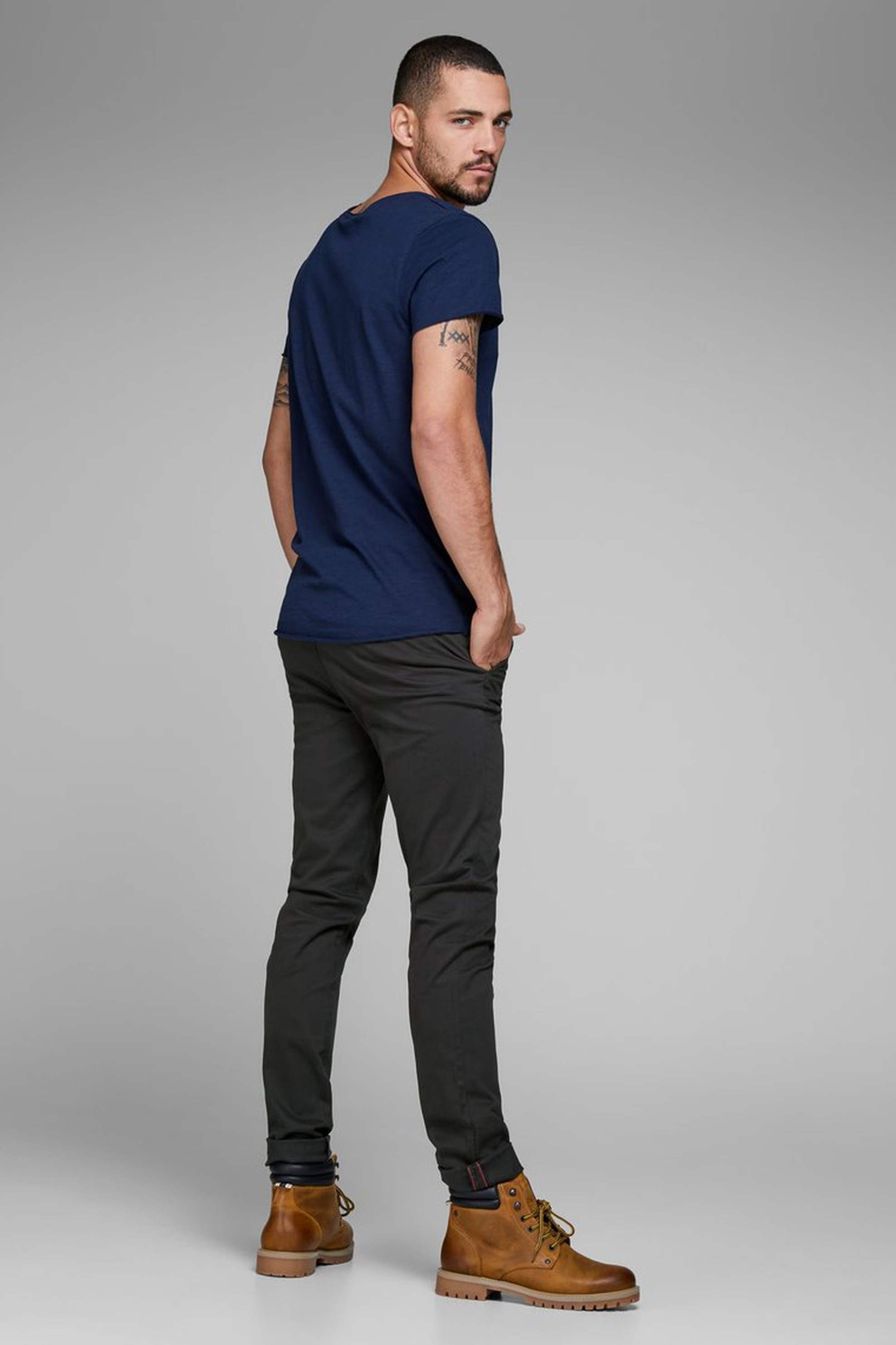 Jack Jones Ανδρικό Παντελόνι Chino Marco Bowie - 12150158 Μαύρο