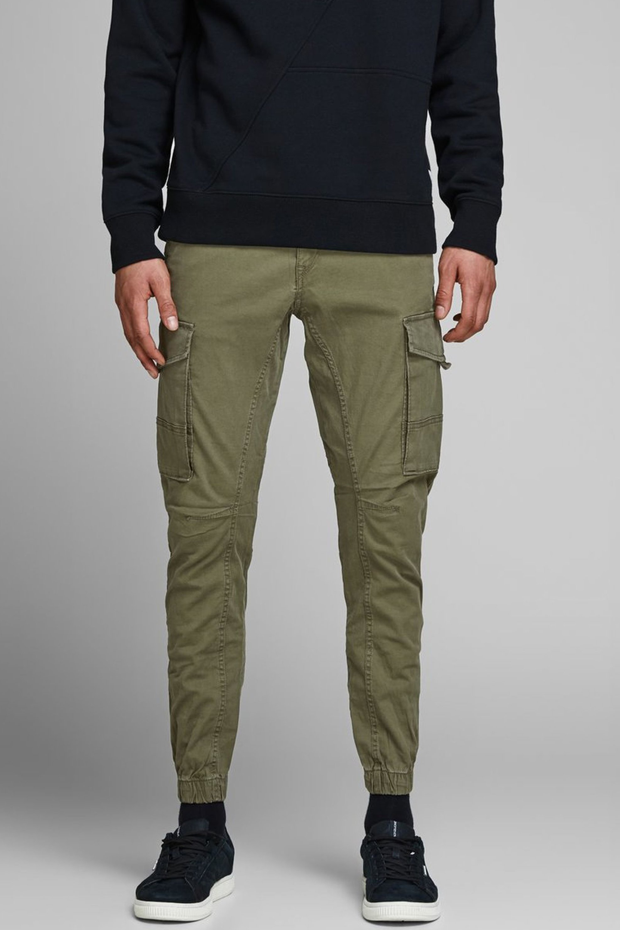 JACK & JONES Ανδρικό παντελόνι cargo Paul Flake AKM 542 Olive Night - 12141844 Χακί
