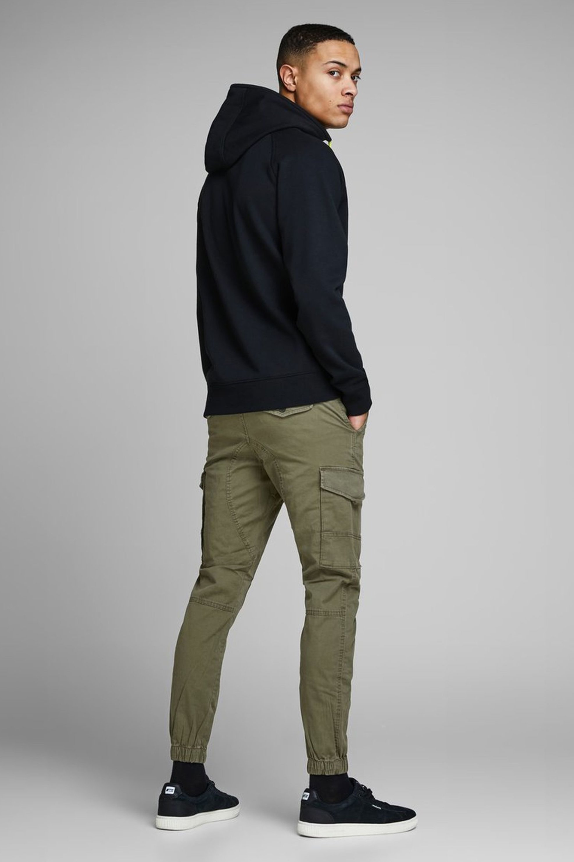 Jack Jones Ανδρικό Παντελόνι Cargo Paul Flake Akm 542 Olive Night - 12141844 Χακί