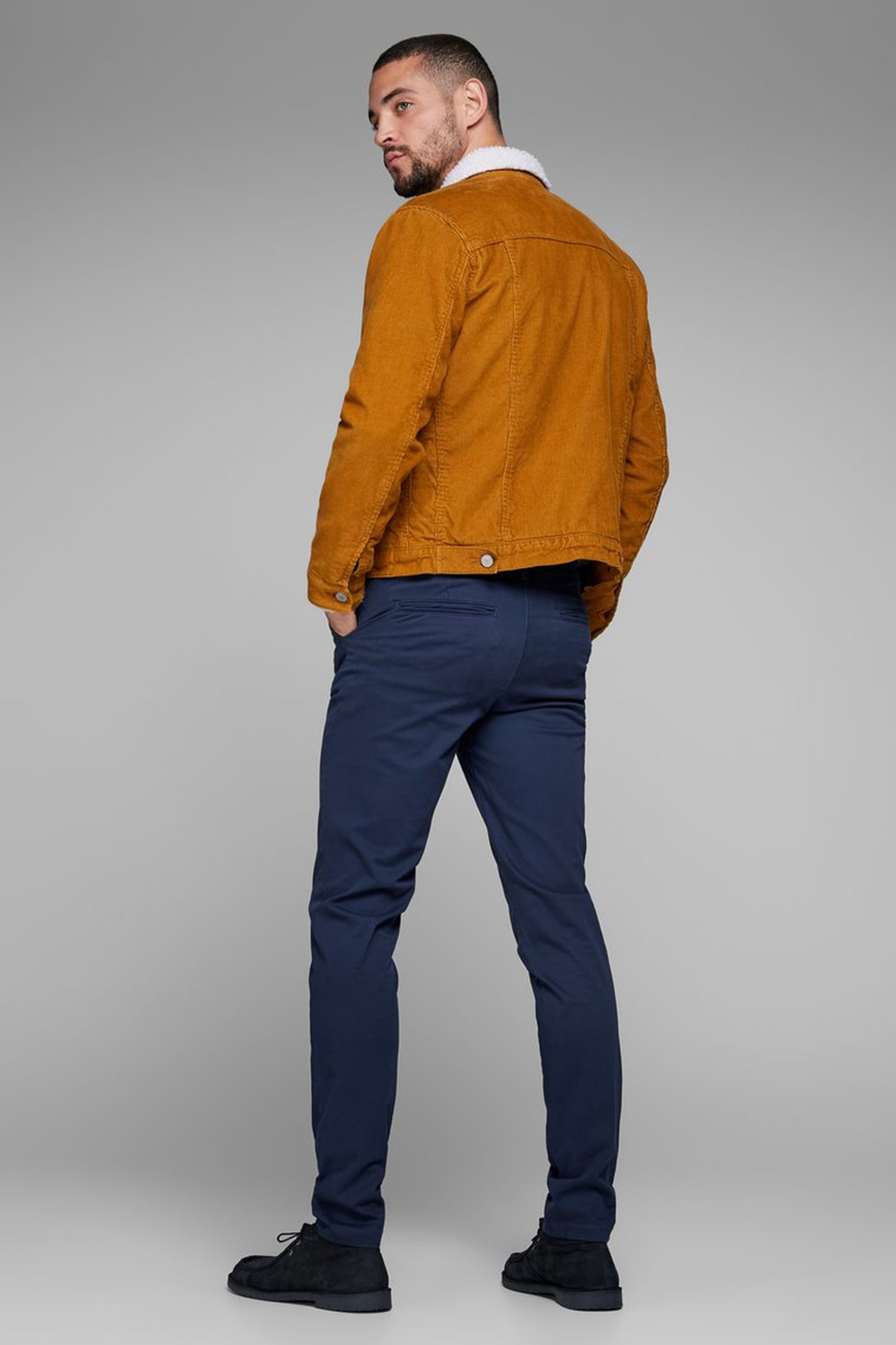 Jack Jones Ανδρικό Παντελόνι Chino Slim Fit Marco Bowie - 12150148 Μπλε Σκούρο