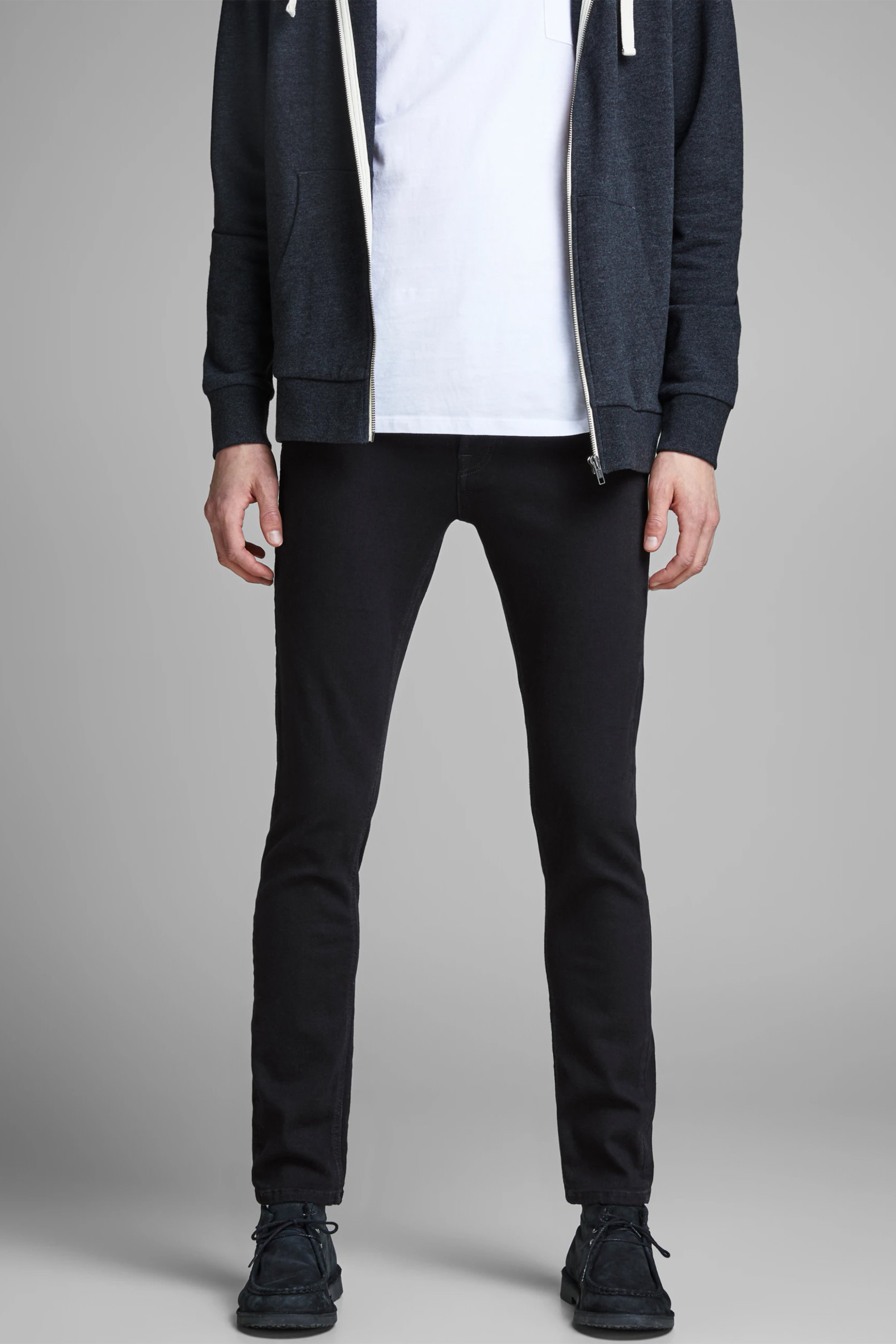 JACK & JONES ανδρικό τζην παντελόνι Slim Fit "Glenn" - 12152346 Μαύρο