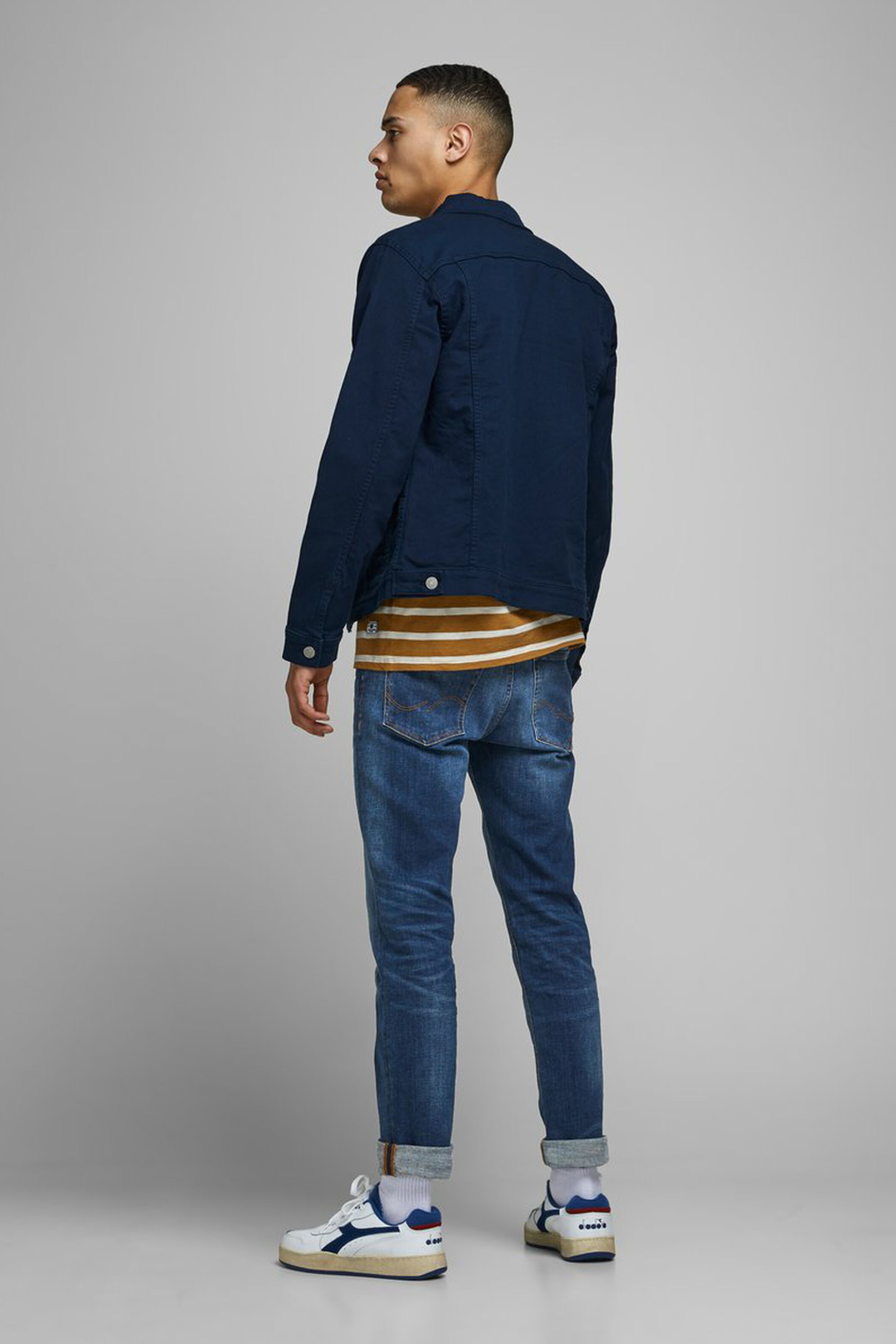 JACK & JONES ανδρικό πεντάτσεπο τζην παντελόνι ''Tim'' - 12146384 Μπλε Σκούρο φωτογραφία