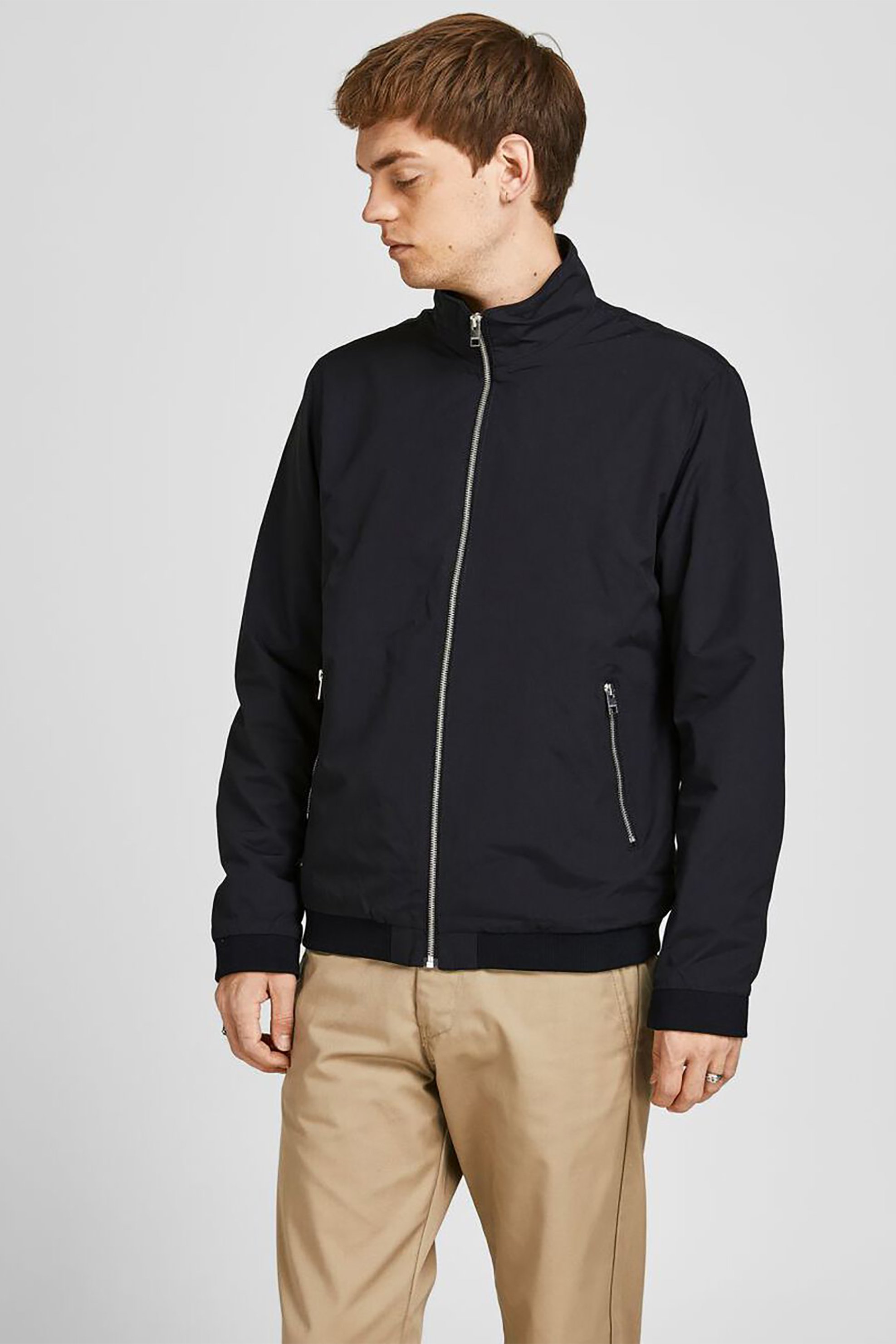 JACK & JONES ανδρικό bomber jacket με ψηλό λαιμό - 12204277 Μαύρο