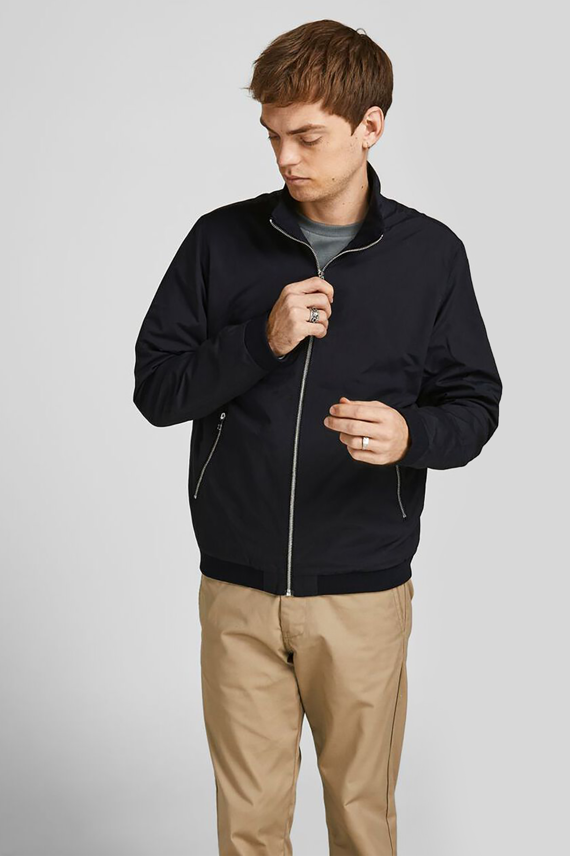 JACK & JONES ανδρικό bomber jacket μονόχρωμο - 12204277 Μαύρο φωτογραφία