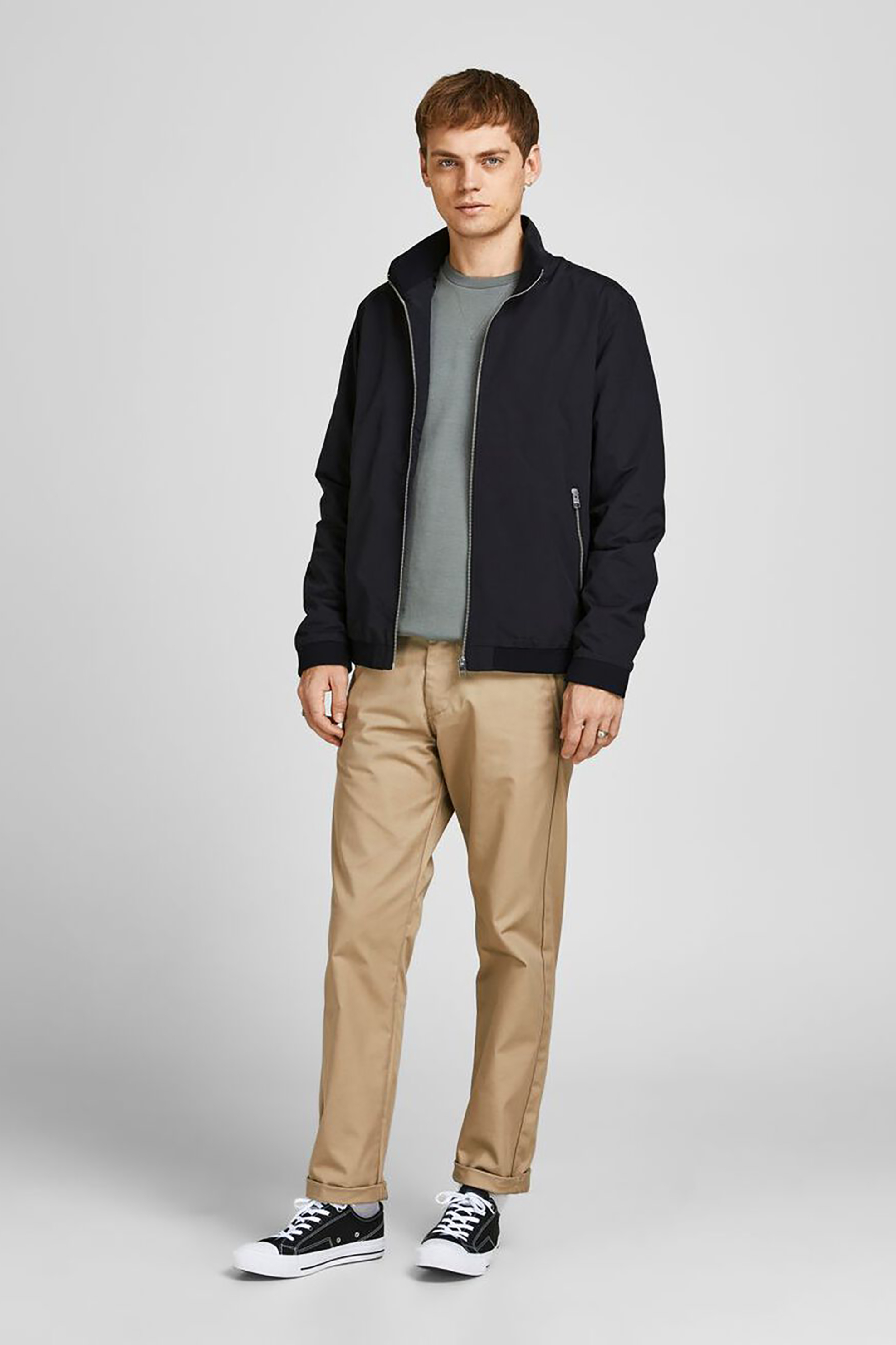 JACK & JONES ανδρικό bomber jacket μονόχρωμο - 12204277 Μαύρο φωτογραφία