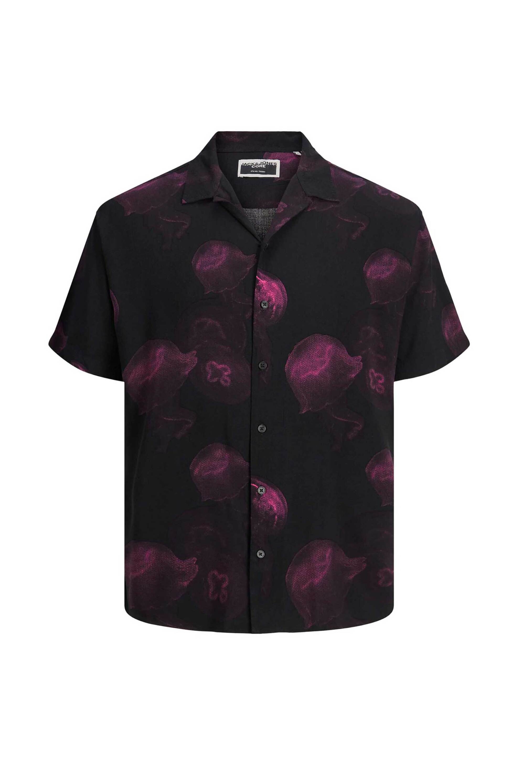 JACK & JONES ανδρικό πουκάμισο με all-over print και κοντό μανίκι "Resort" - 12228020 Μοβ