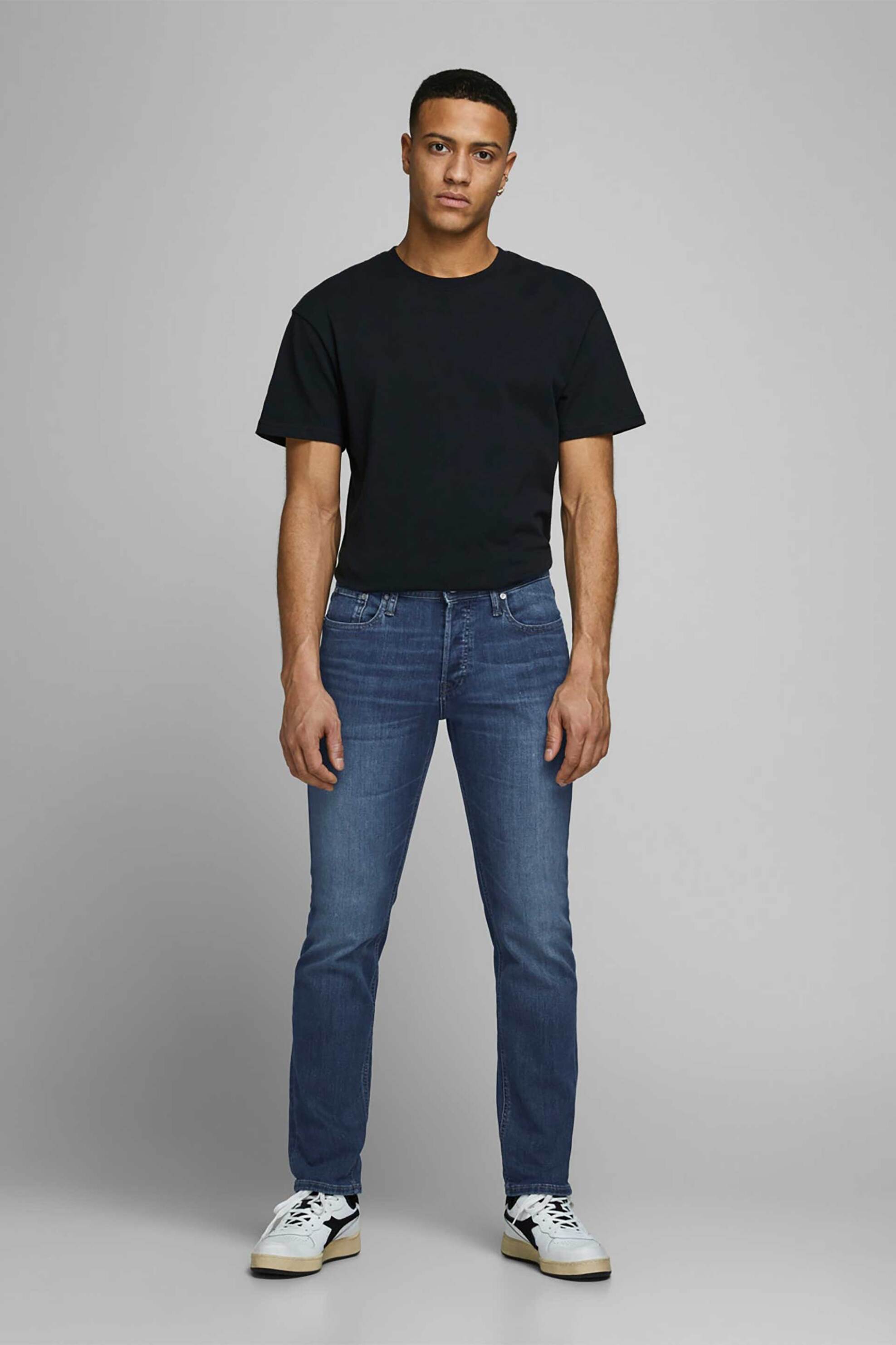 JACK & JONES JACK & JONES ανδρικό τζιν παντελόνι πεντάτσεπο Slim Fit "Glenn Original Am814" - 12152347-** Denim Blue