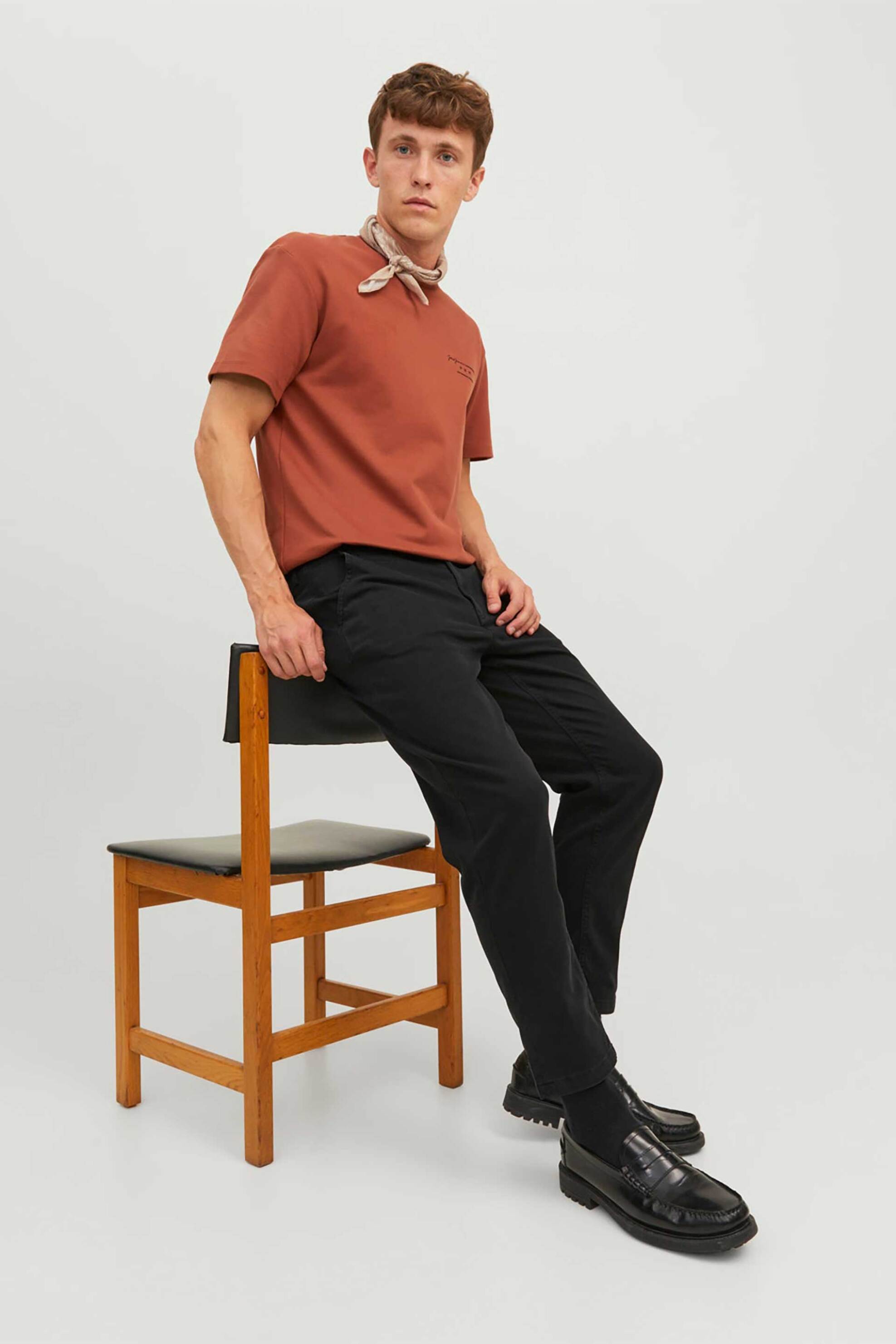 JACK & JONES ανδρικό chino παντελόνι Regular Fit - 12242188 Μαύρο φωτογραφία