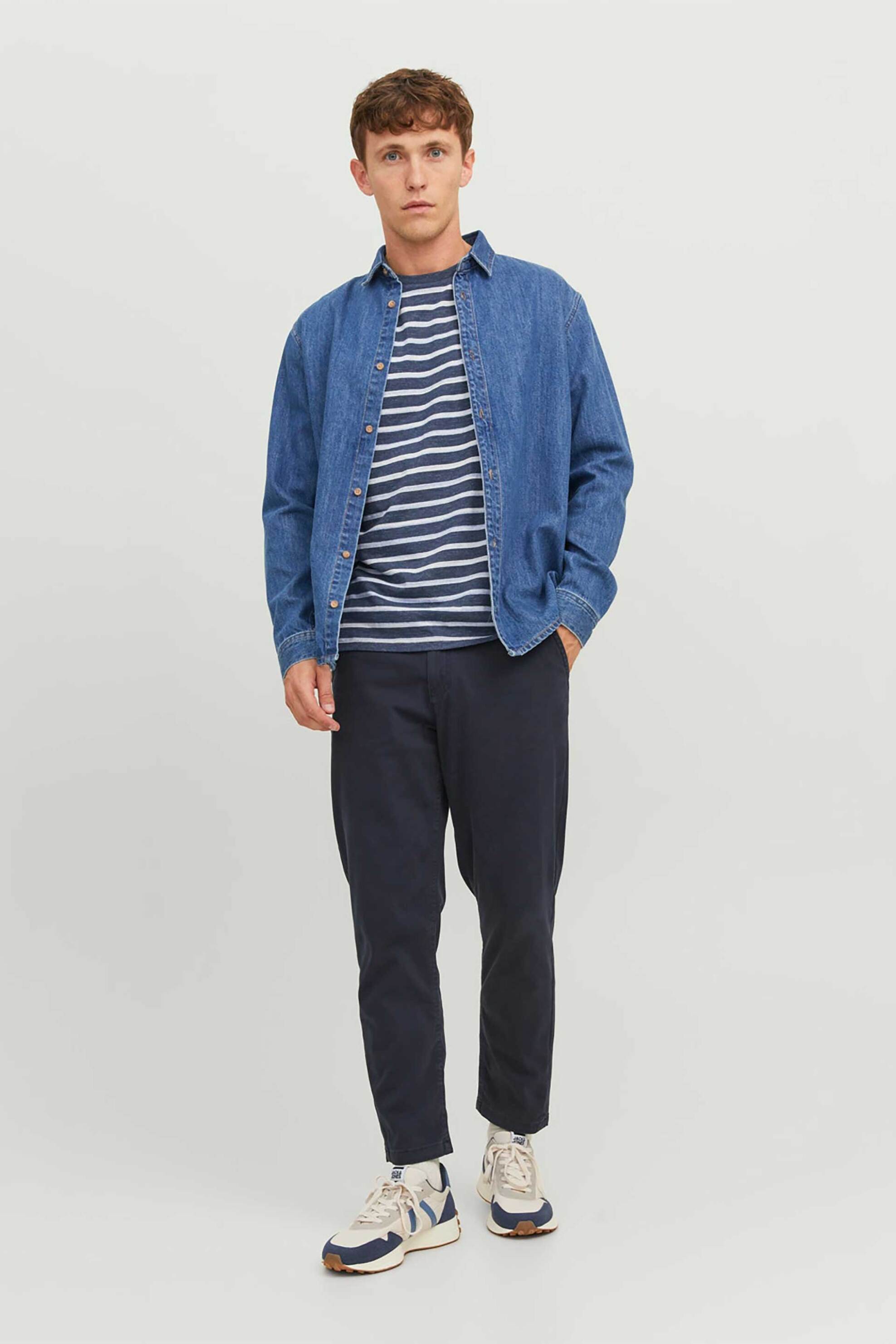 JACK & JONES JACK & JONES ανδρικό chino παντελόνι Regular Fit - 12242188 Μπλε Σκούρο