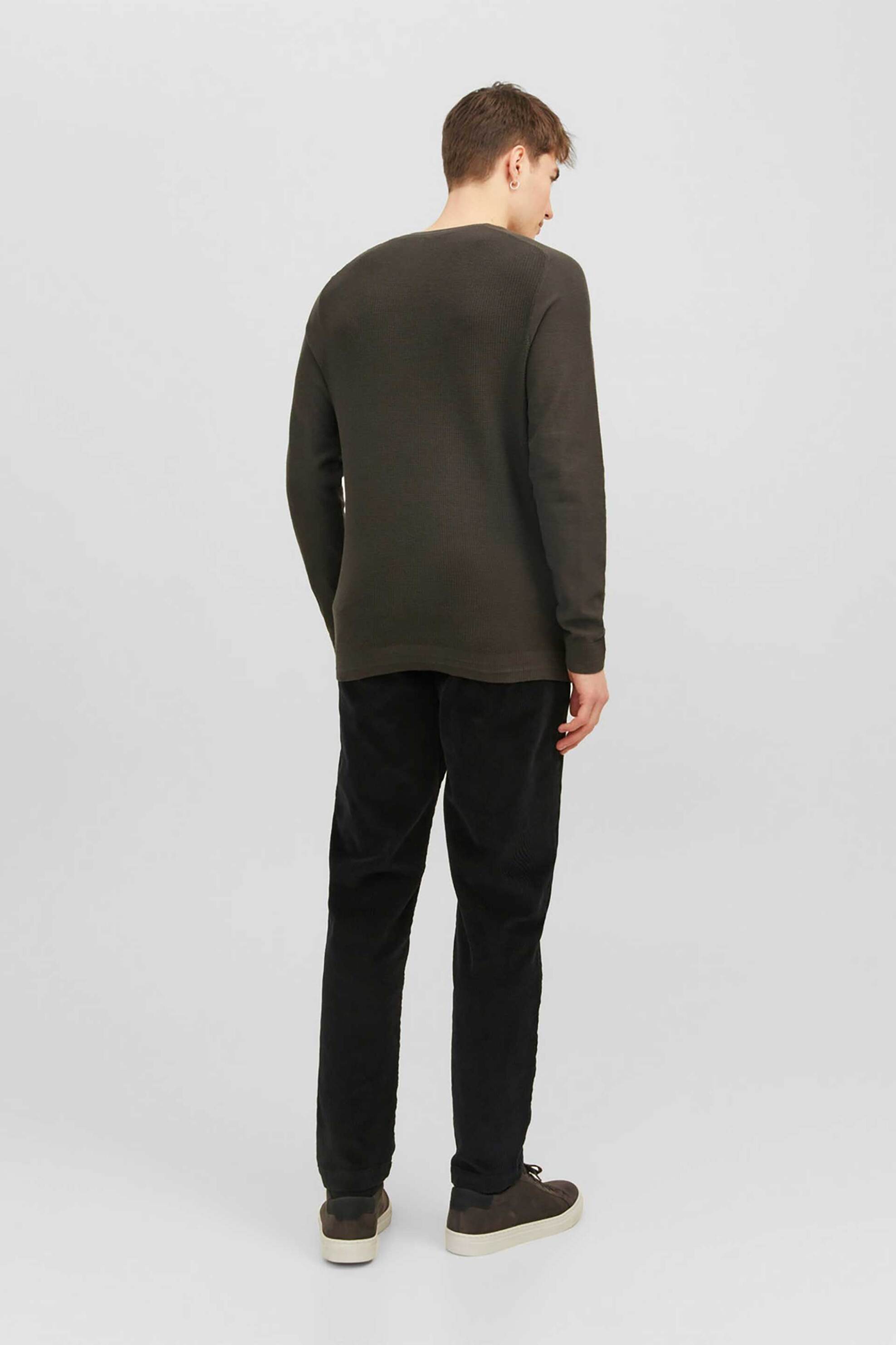 Jack Jones Ανδρικό Πουλόβερ Ribbed - 12240711 Ανθρακί