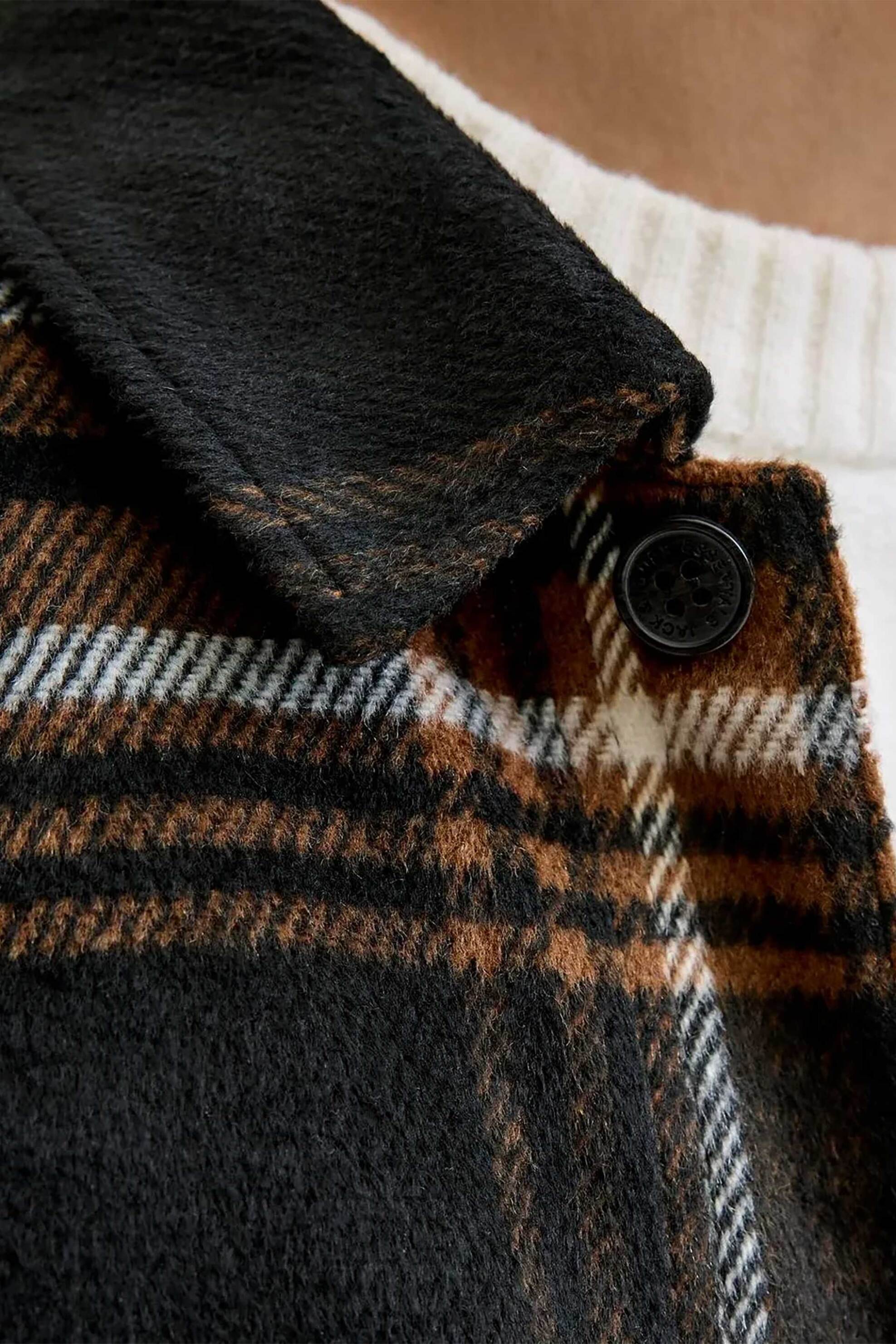 JACK & JONES ανδρικό overshirt με καρό σχέδιο και τσέπες Relaxed Fit - 12257199 Καφέ φωτογραφία