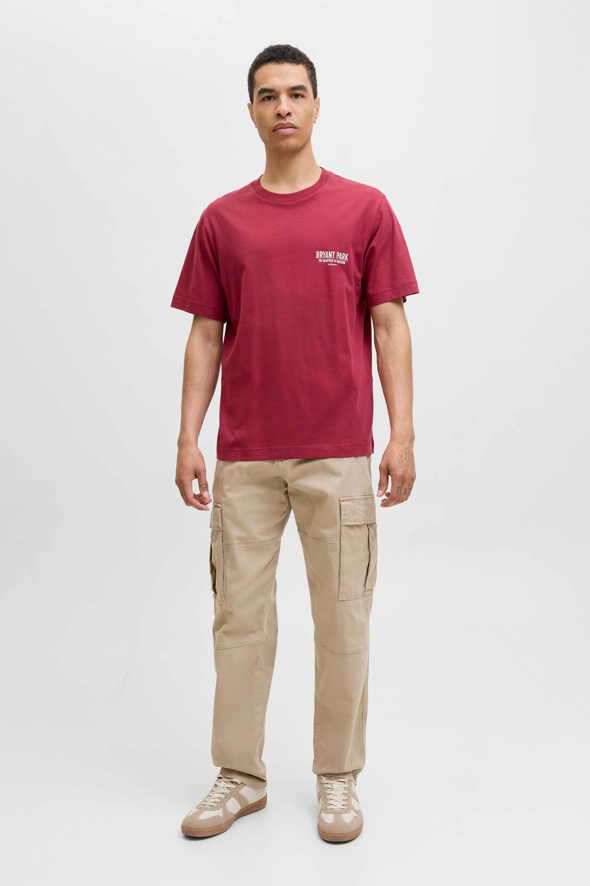 JACK & JONES JACK & JONES ανδρικό παντελόνι cargo Loose Fit - 12268364 Καμηλό