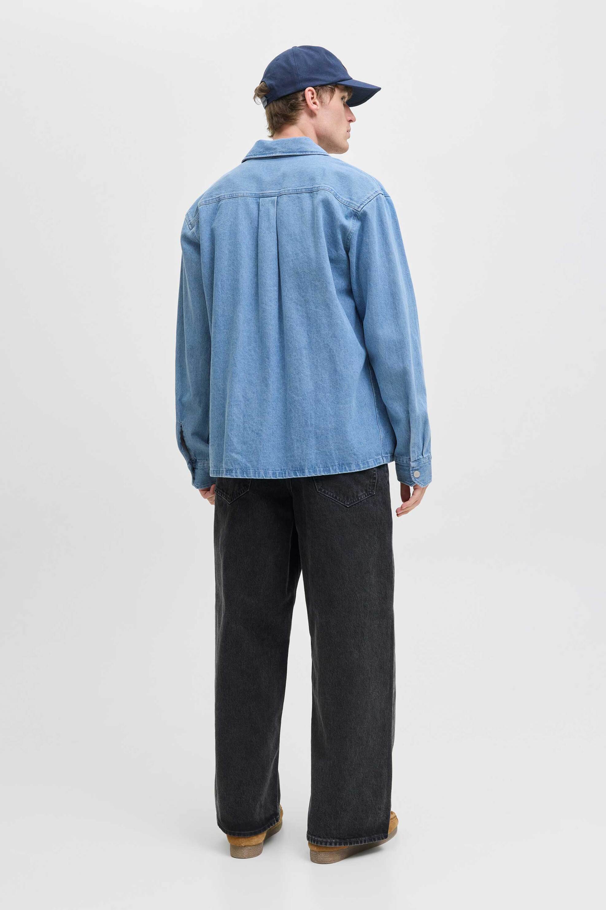 JACK & JONES ανδρικό denim πουκάμισο με τσέπη στο στήθος - 12279790 Denim Blue φωτογραφία