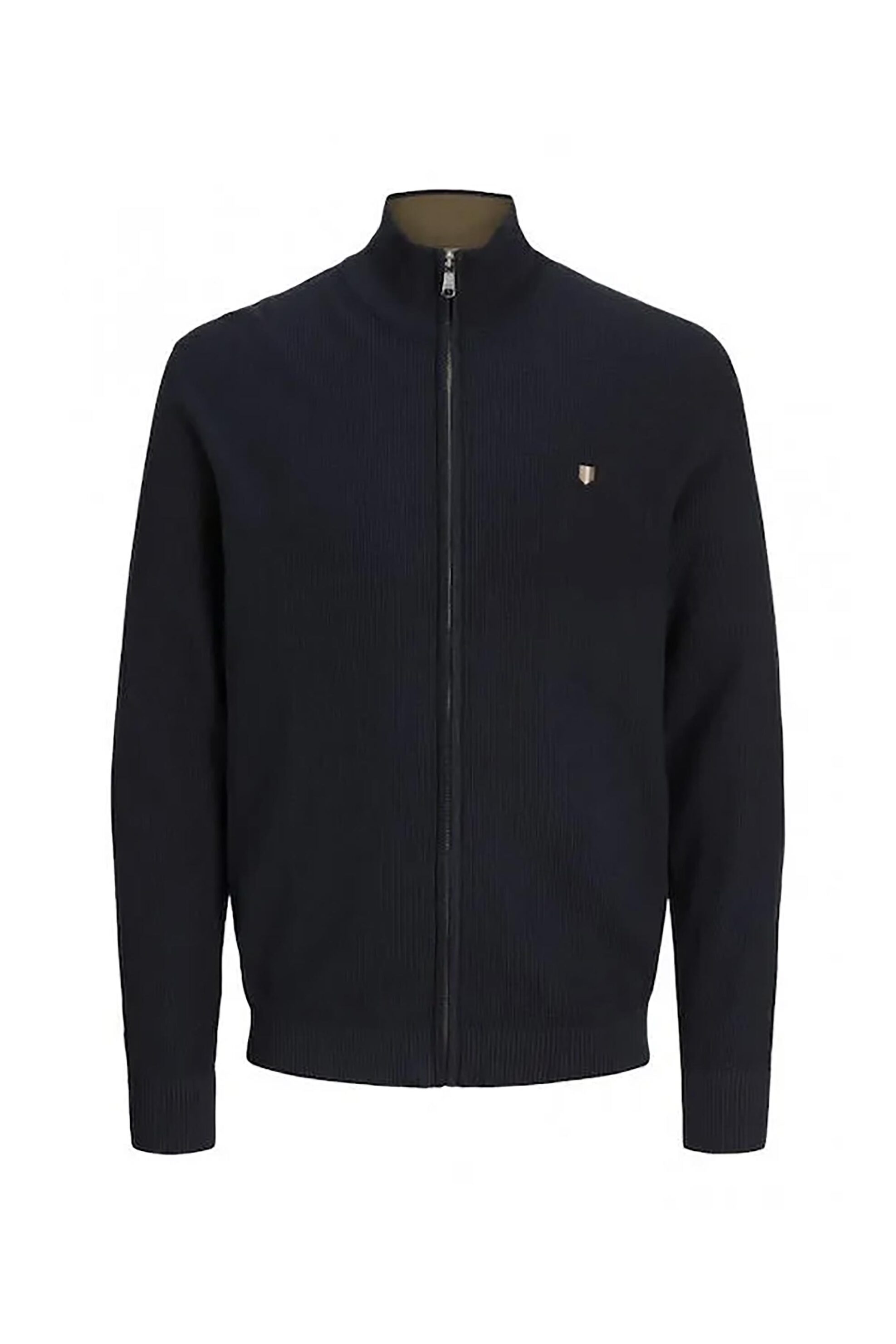 JACK & JONES ανδρική πλεκτή ζακέτα με λογότυπο Regular Fit - 12284356 Μπλε Σκούρο