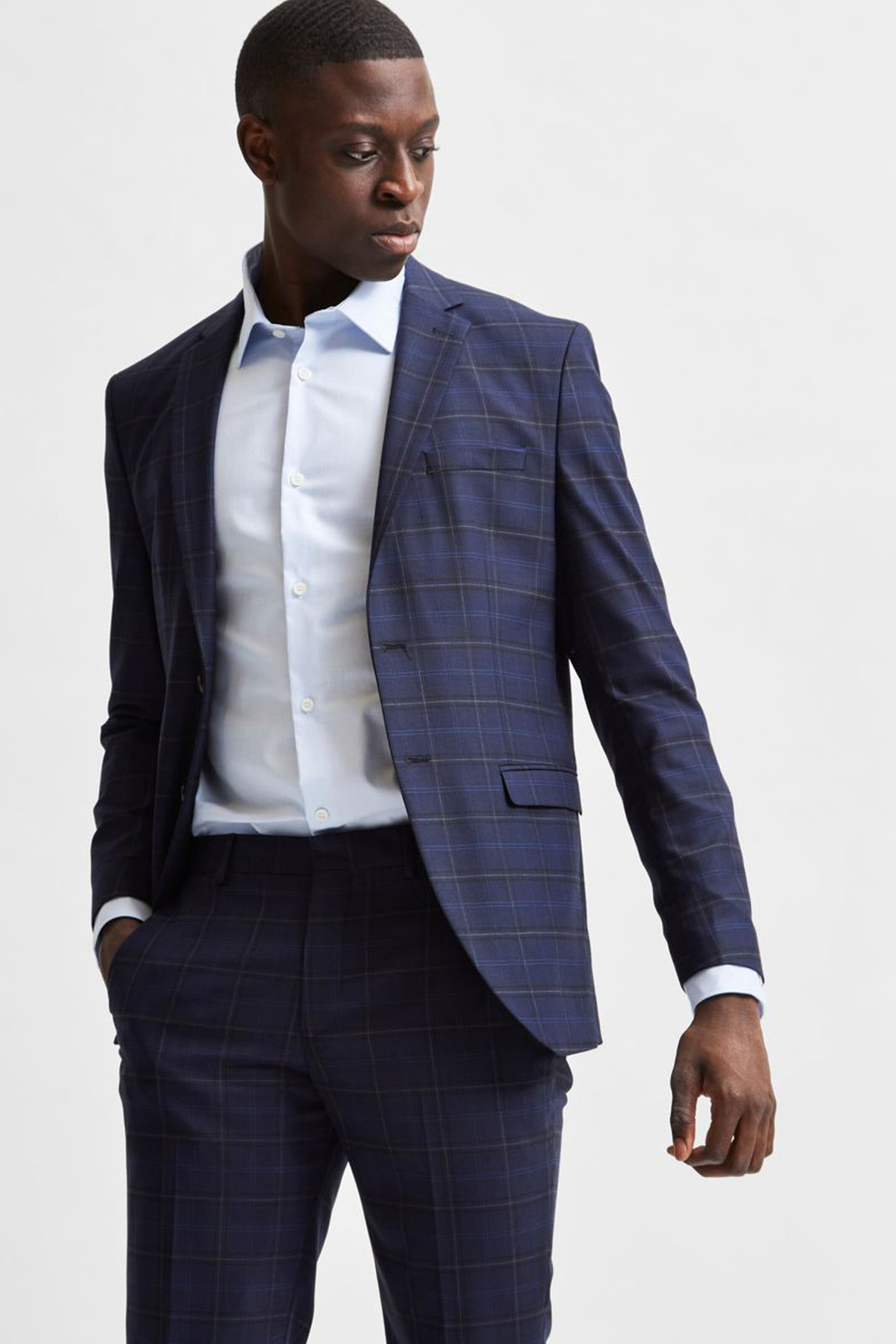 Selected ανδρικό πουκάμισο μονόχρωμο button-up - 16080200 φωτογραφία