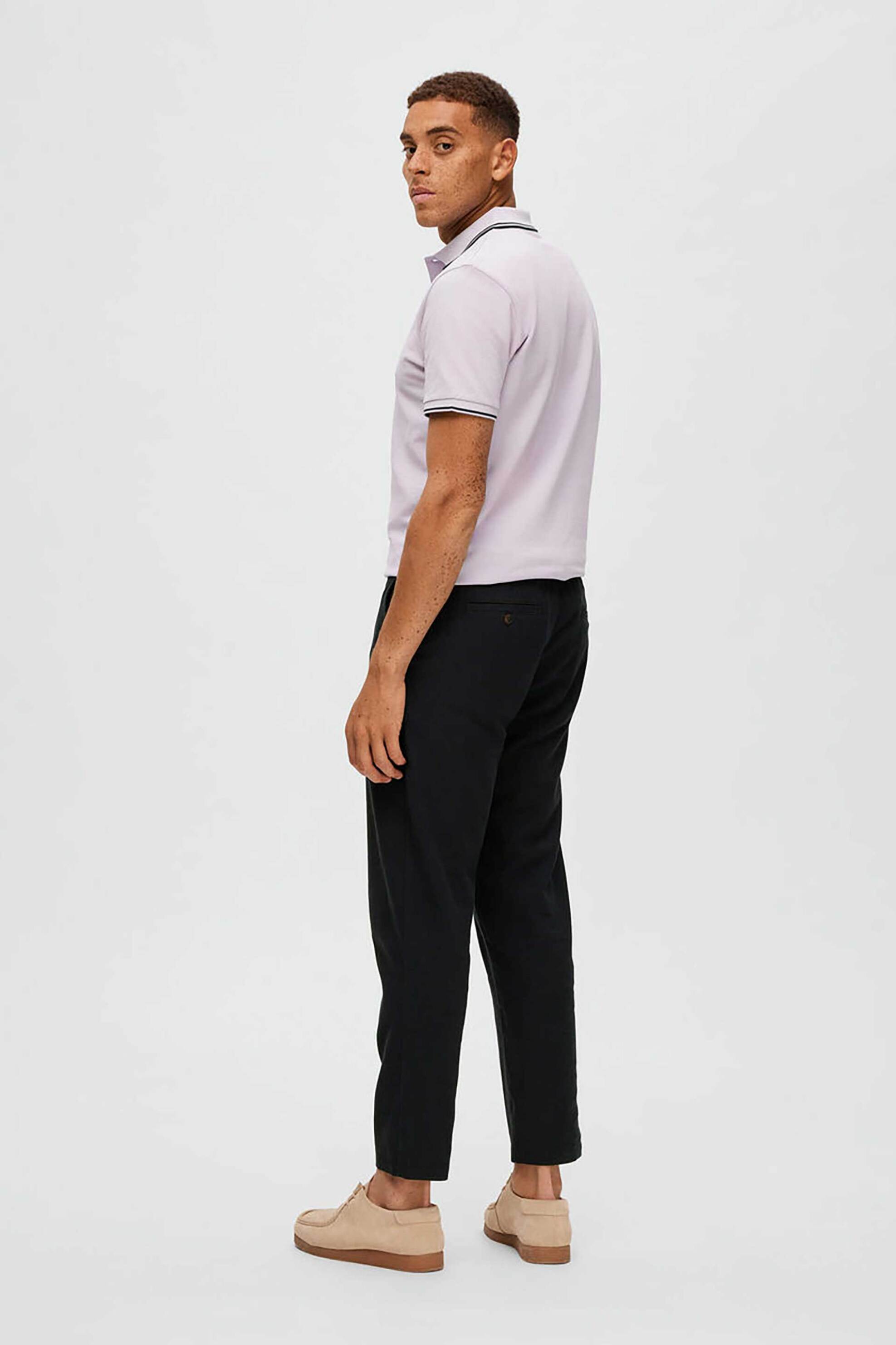 Selected Ανδρικό Παντελόνι από Λινάρι Και Βαμβάκι Relaxed Fit - 16087636 Μαύρο