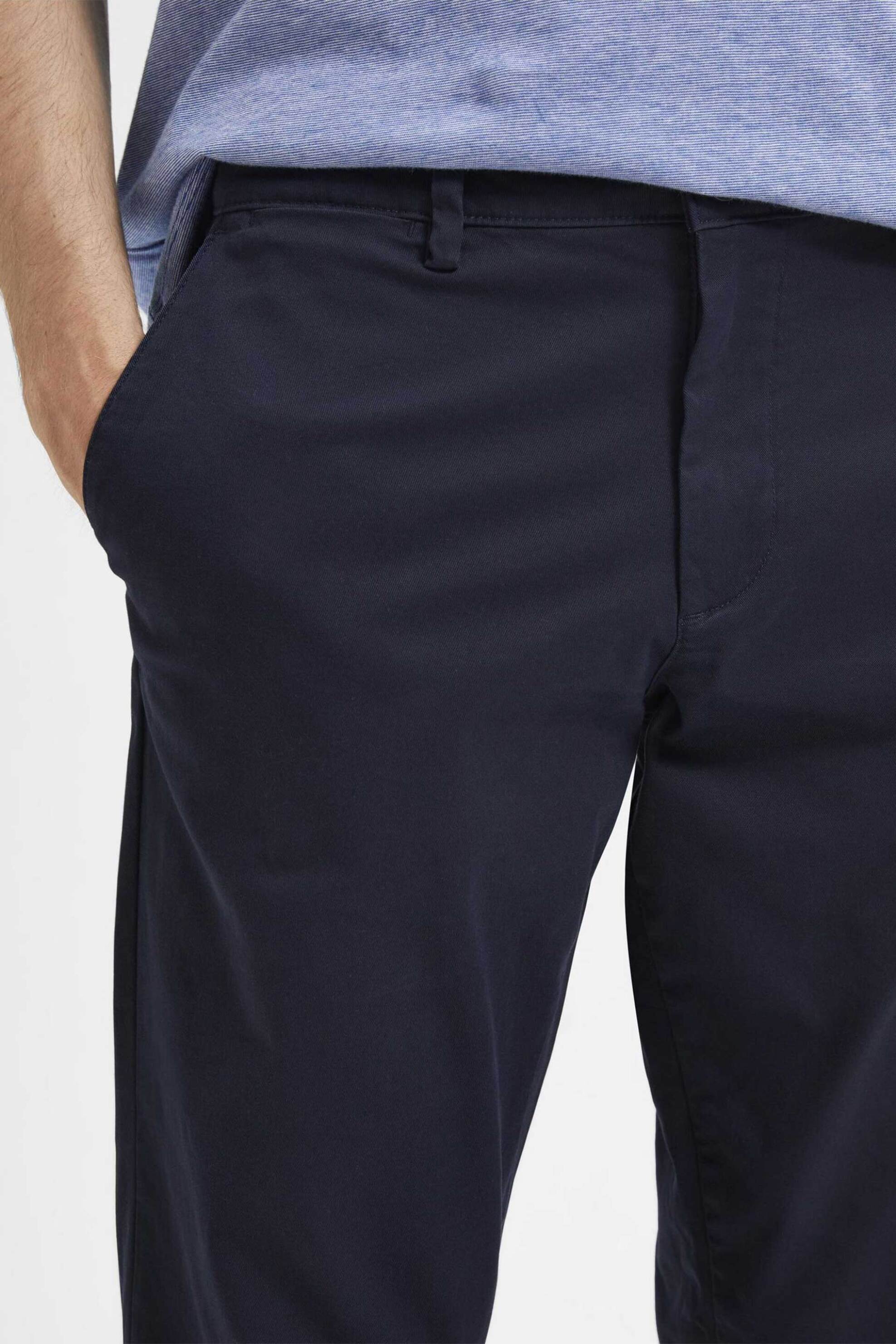 Selected Ανδρικό Παντελόνι Chino Μονόχρωμο Slim Fit - 16087663 Σκούρο Μπλε