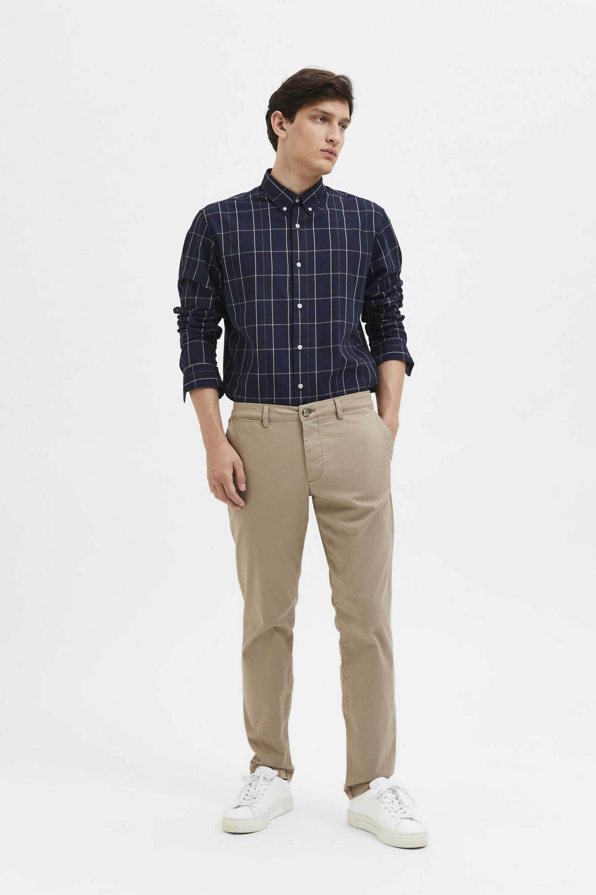 SELECTED Selected ανδρικό chino παντελόνι Slim Fit - 16087663 Μπεζ