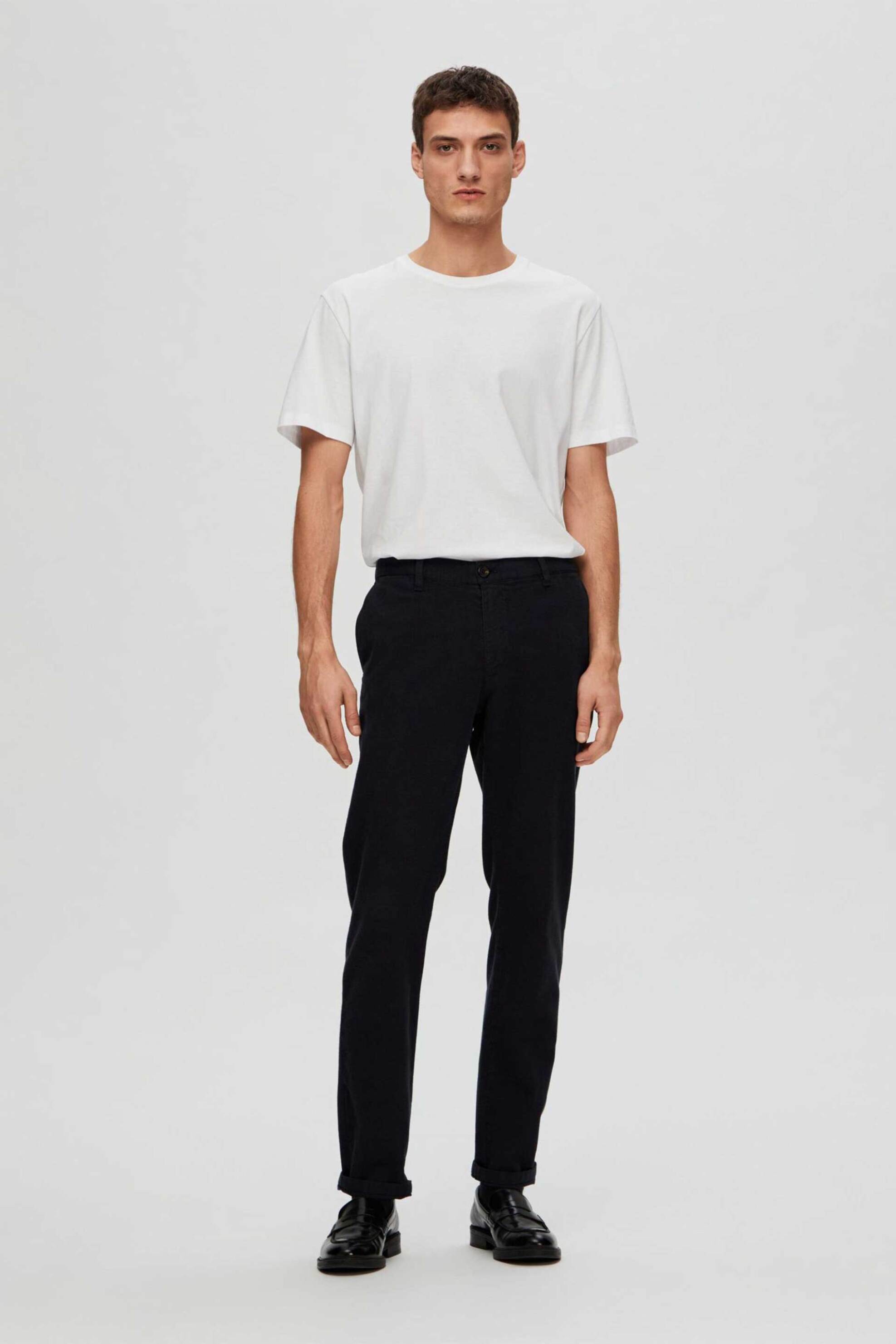 Selected ανδρικό chino παντελόνι μονόχρωμο Slim Fit - 16091554 Μπλε Σκούρο