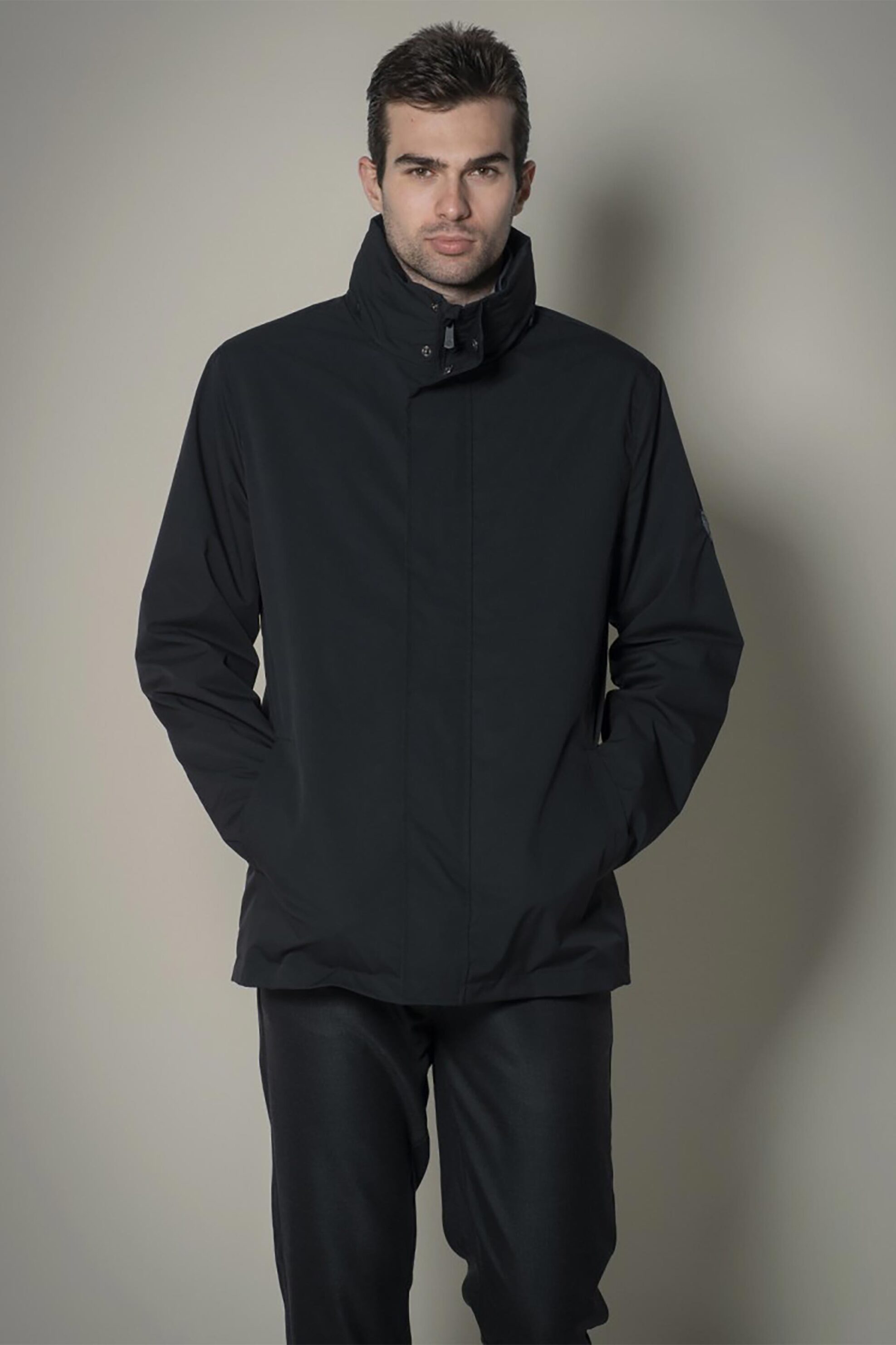 DORS Dors ανδρικό αδιάβροχο μπουφάν παρκά με κουκούλα και λογότυπο - 3037003.C04 Μαύρο