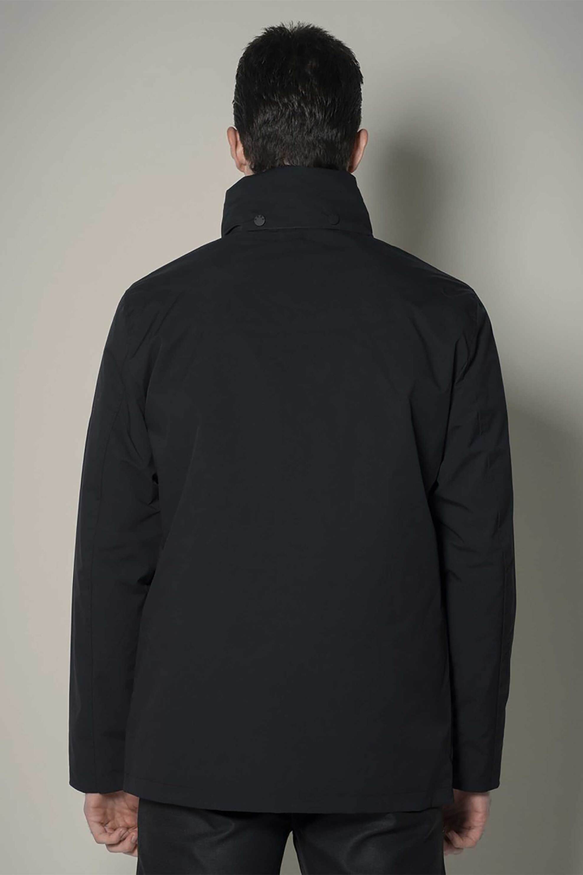 Dors ανδρικό αδιάβροχο μπουφάν παρκά με κουκούλα και λογότυπο - 3037003.C04 Μαύρο φωτογραφία