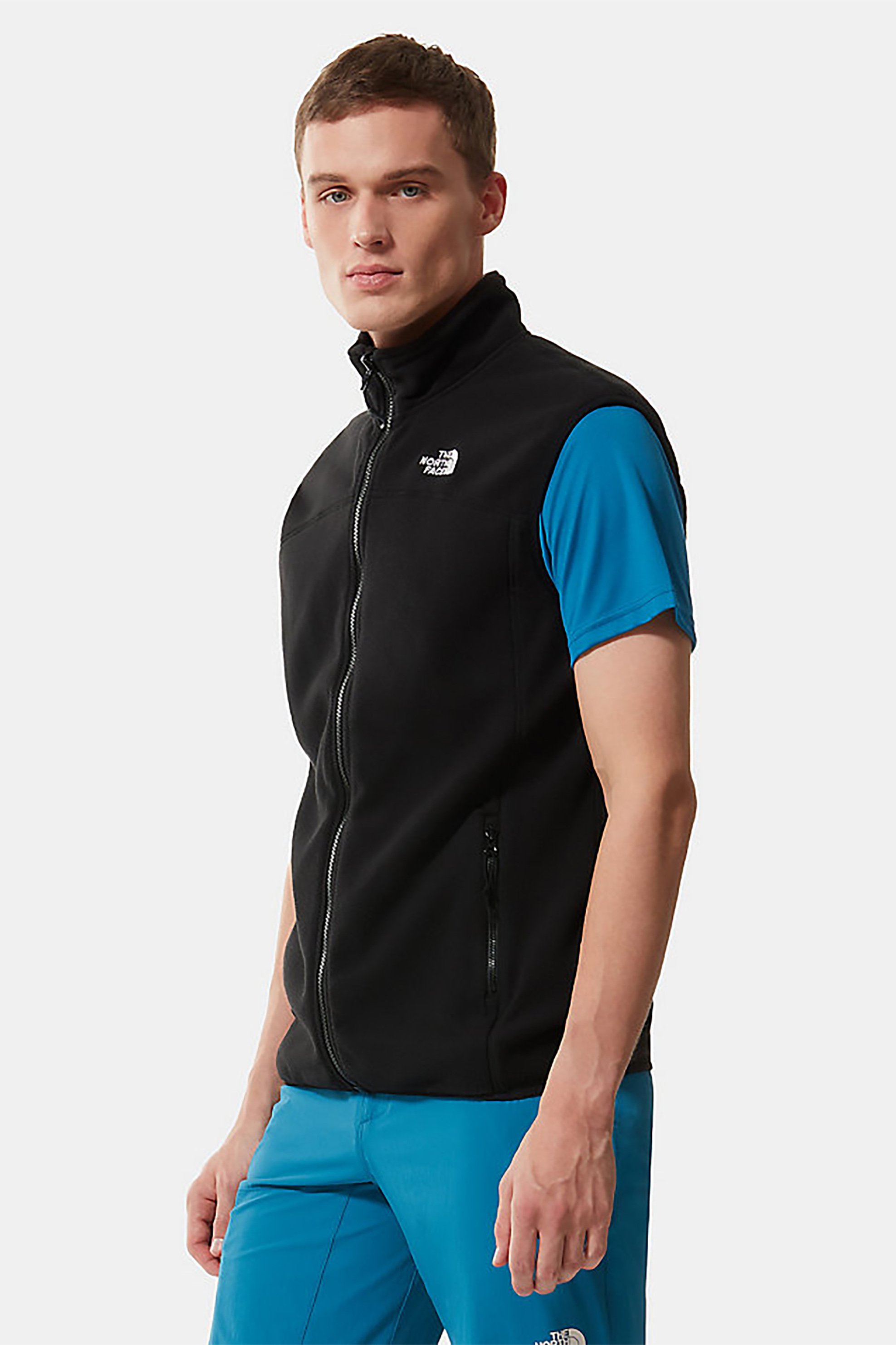 THE NORTH FACE The North Face ανδρικό fleece μπουφάν αμάνικο με κεντημένο λογότυπο "100 Glacier Gilet" - NF0A7SSLJK31 Μαύρο